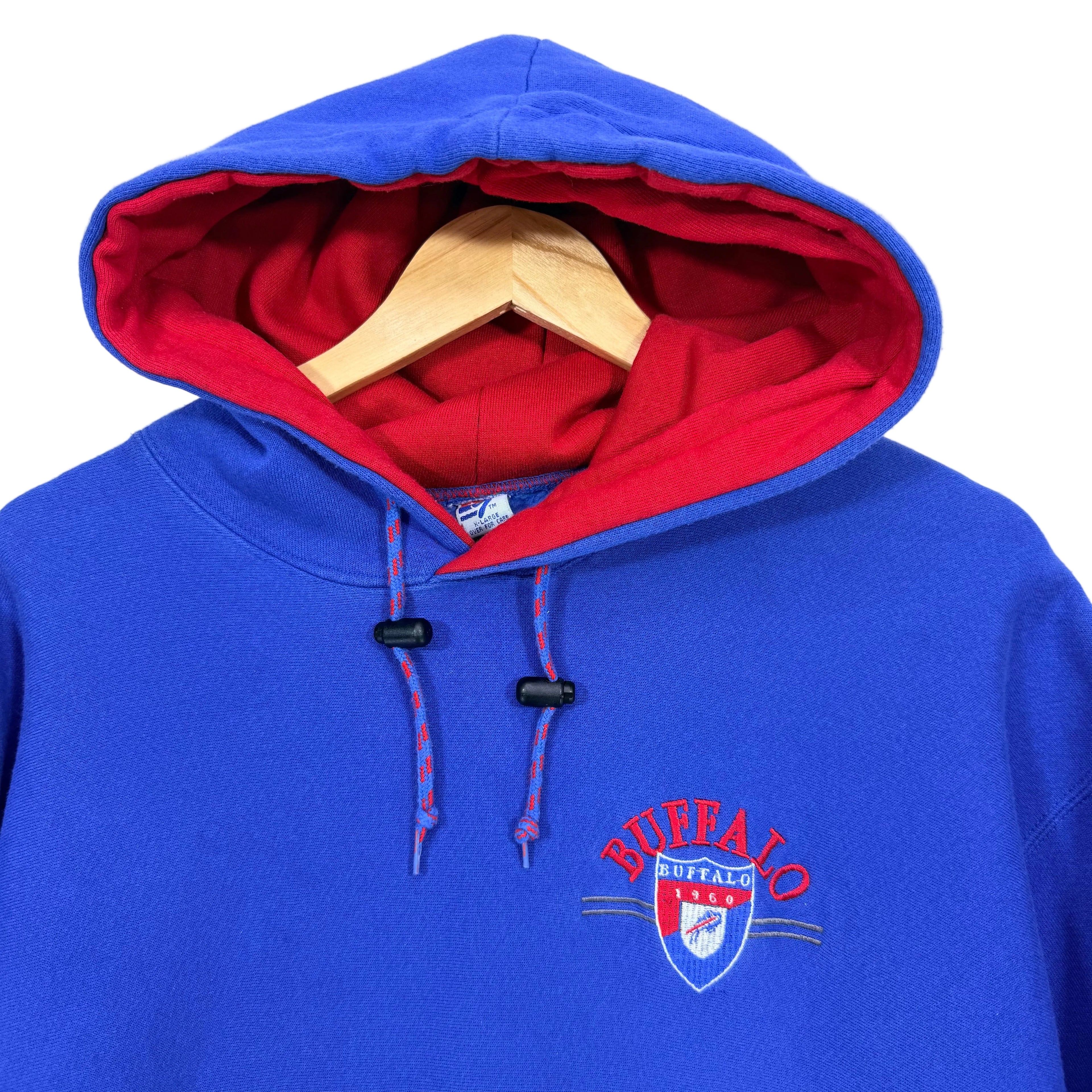 Vintage Buffalo Bills Color Block Hoodie Sweatshirt XL