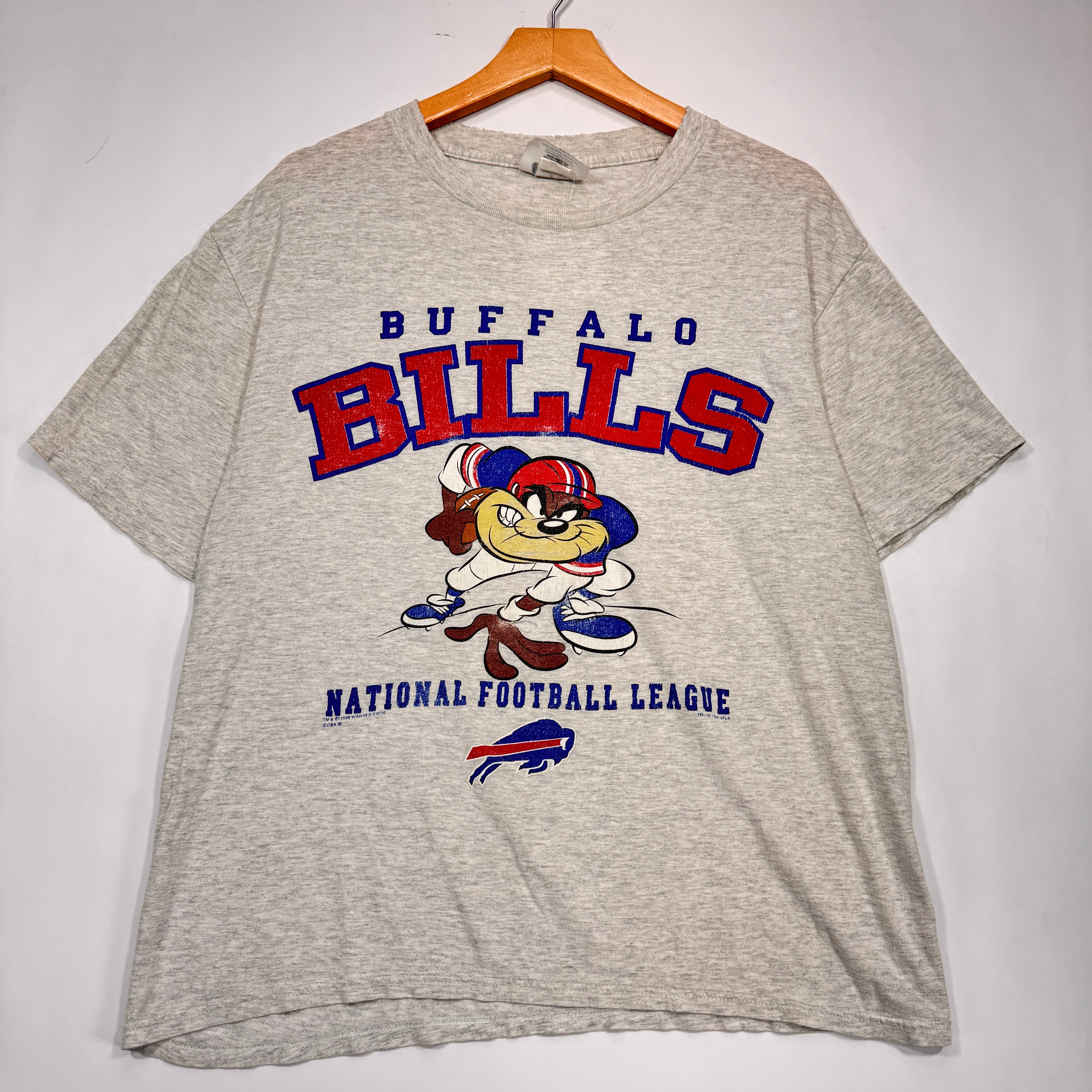 Vintage Buffalo Bills Taz Looney Tunes Cartoon Shirt Large