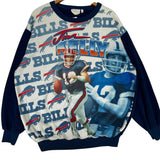 Vintage Buffalo Bills Jim Kelly Chalk Line Fanimation Sweatshirt Large