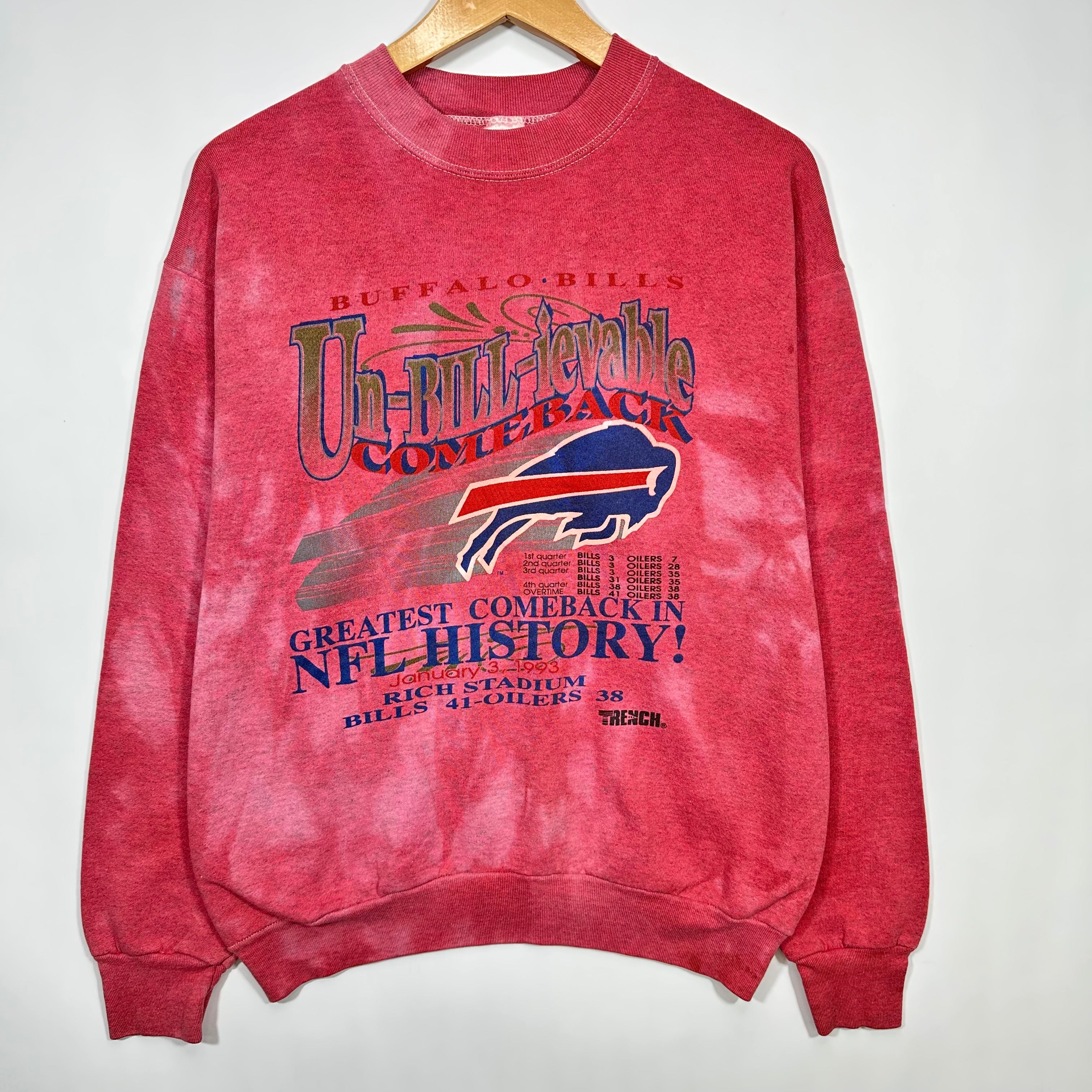 Vintage Buffalo Bills Un-Bill-Ievable Greatest Comeback Crewneck Sweatshirt Large