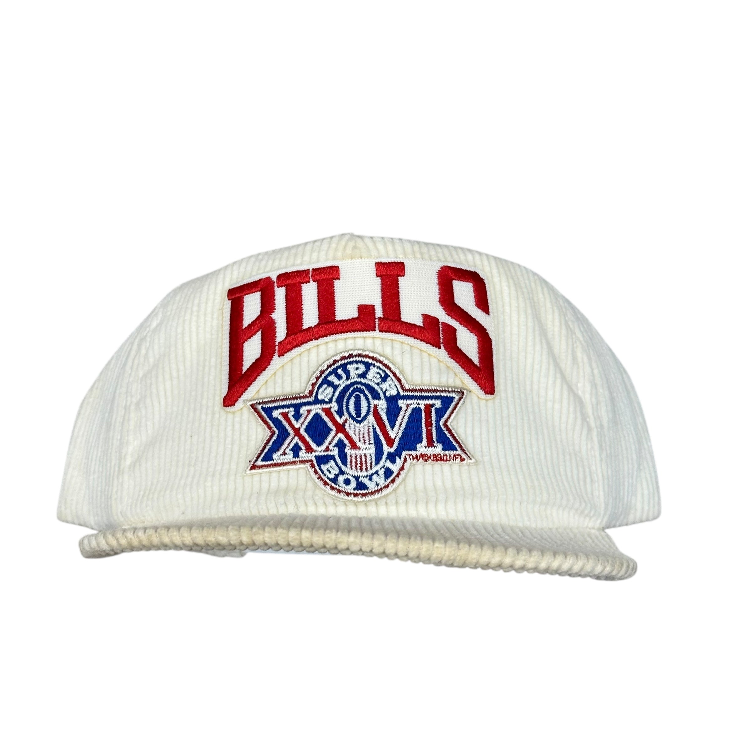 Vintage Buffalo Bills White Super Bowl Corduroy Snapback Hat
