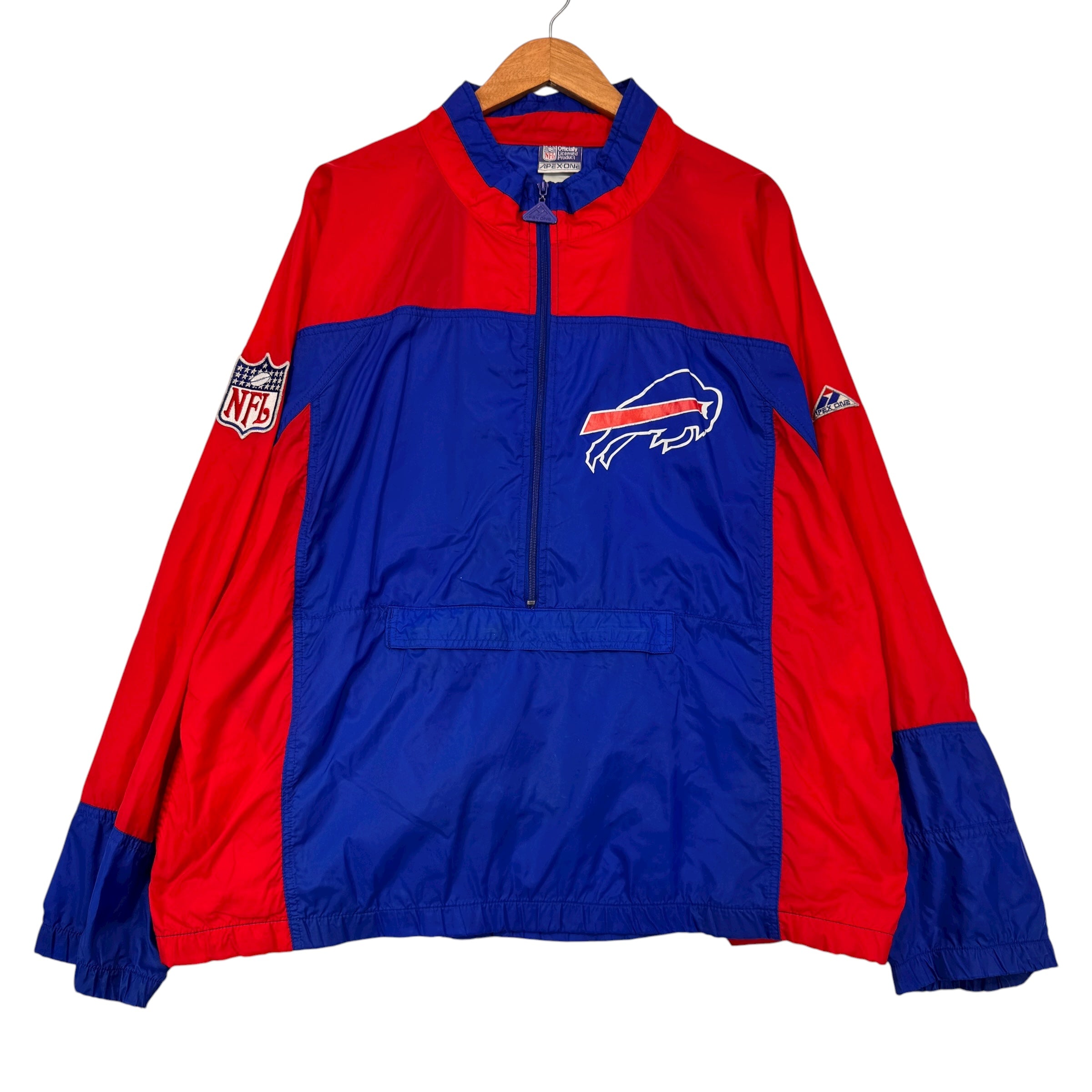 Vintage Buffalo Bills Pullover Packable Windbreaker Jacket Large