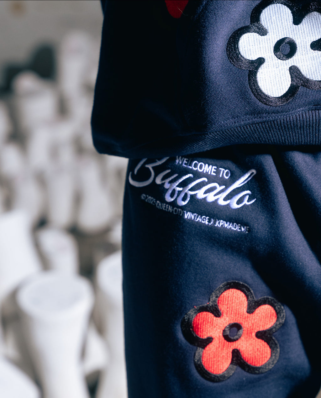 QCV Exclusive x KP MADE ME “ WELCOME TO BUFFALO” Embroidered Sweatpants