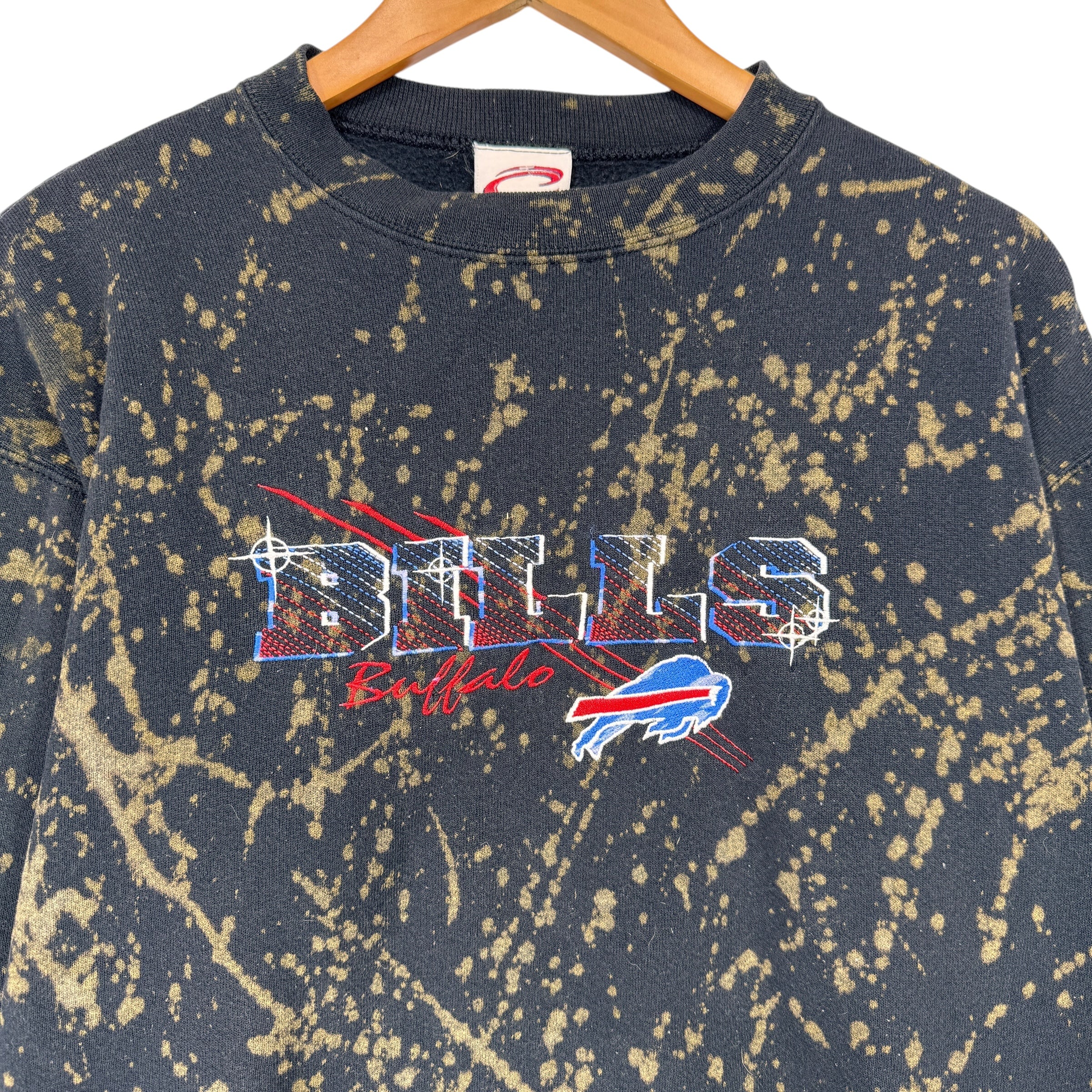 Vintage Buffalo Bills Bleach Dyed Crewneck Sweatshirt Small