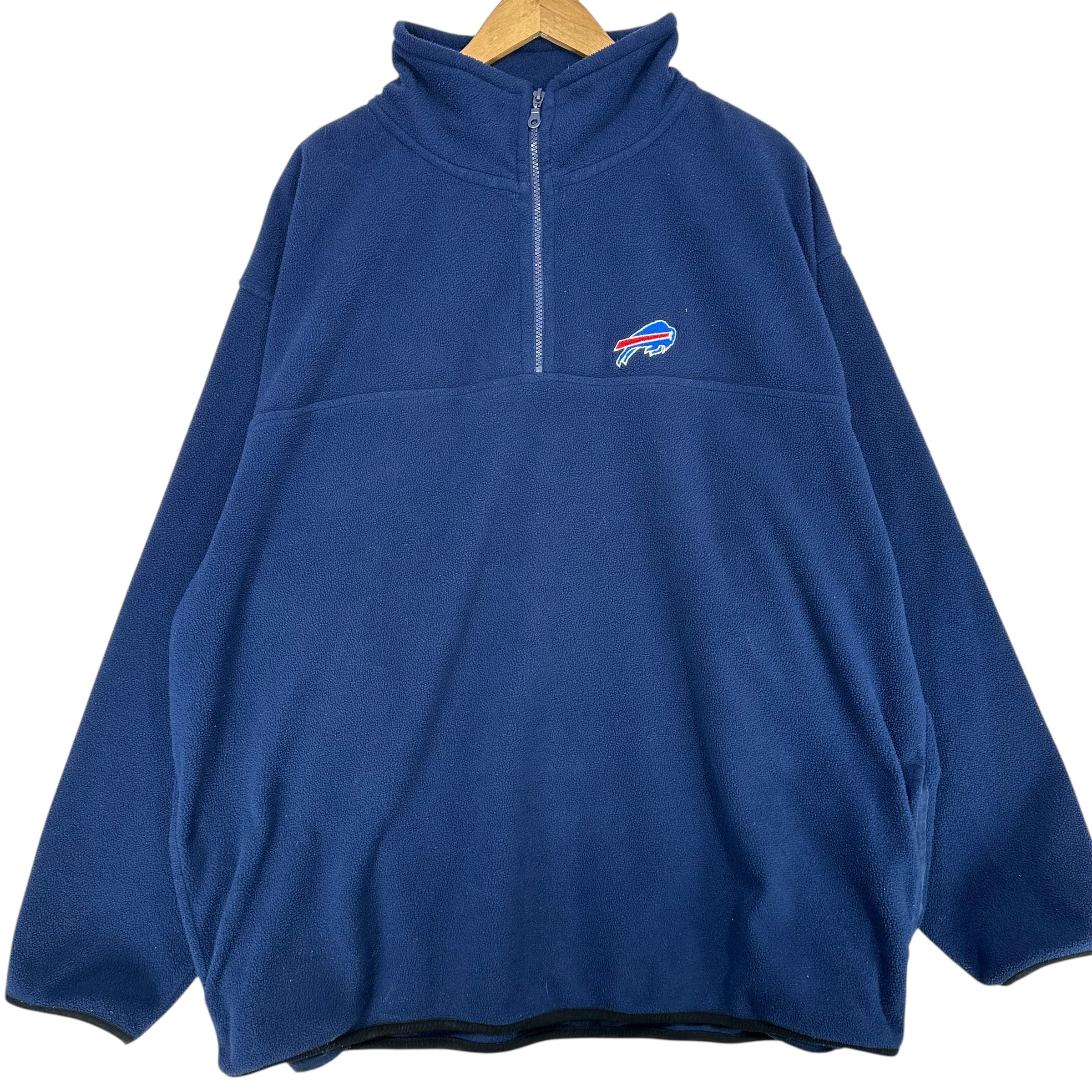 Vintage Buffalo Bills 1/4 Zip Fleece Crewneck Sweatshirt XXL