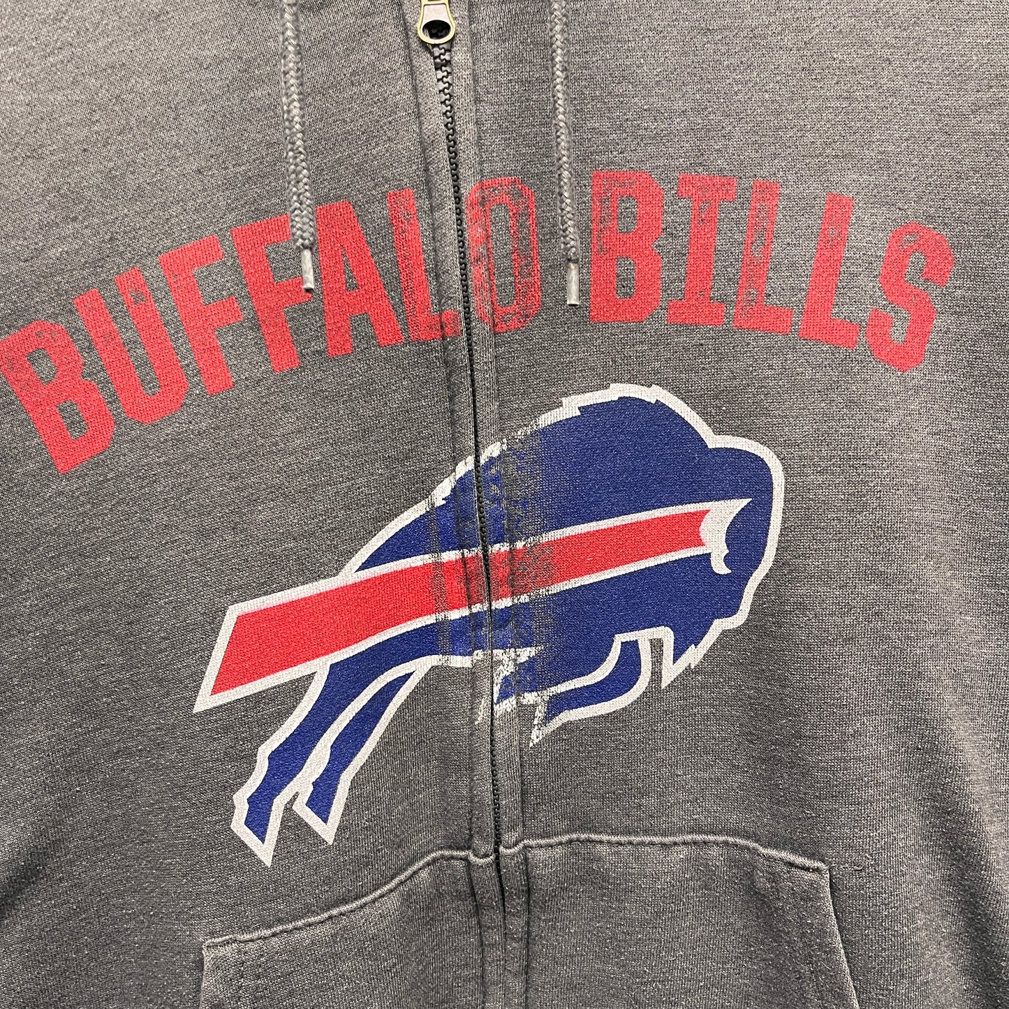 Buffalo Bills Y2K Zip Up Hoodie Sweatshirt Medium