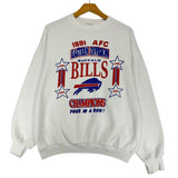 Vintage Buffalo Bills 4 In Row Crewneck Sweatshirt Large