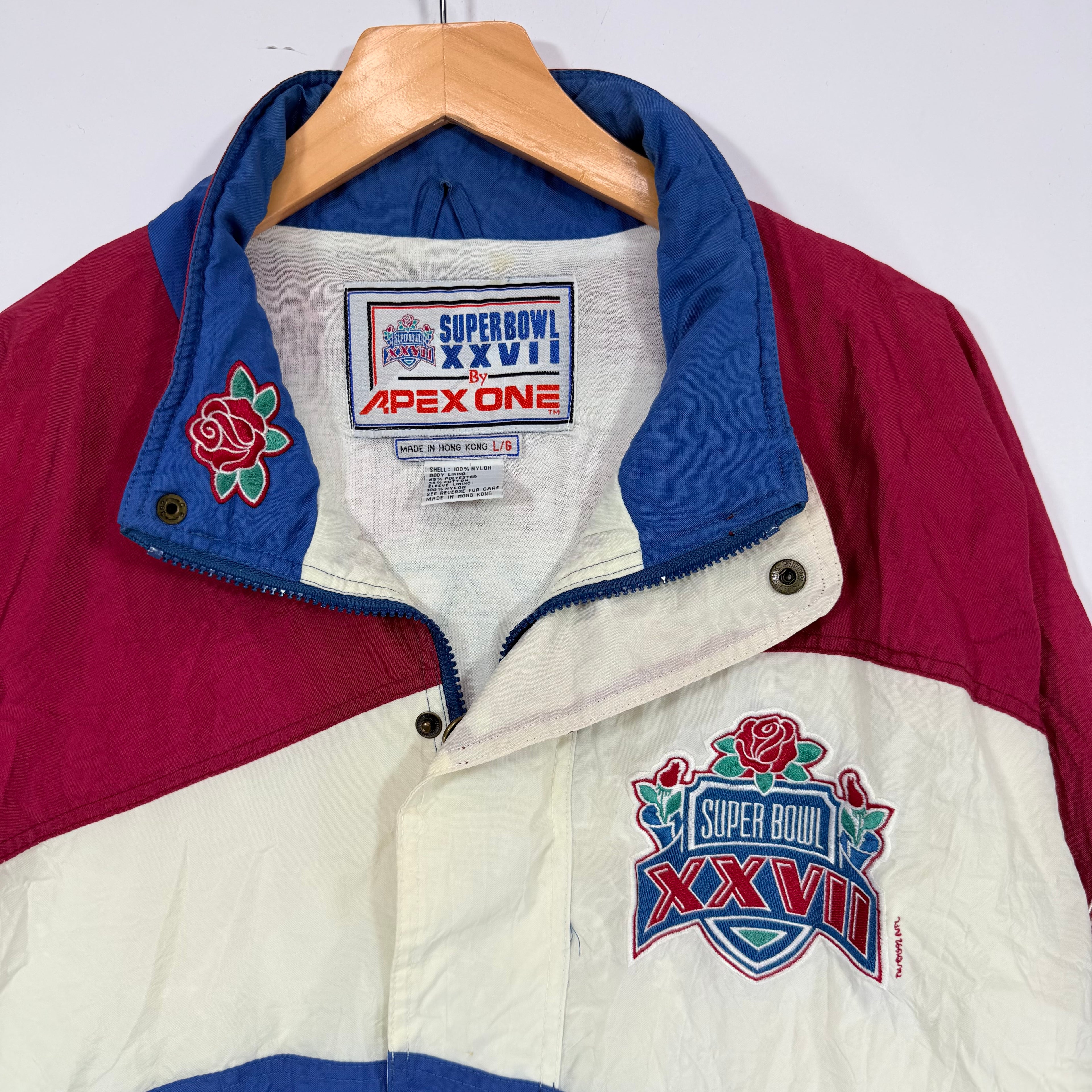 Vintage Buffalo Bills Apex Super Bowl Windbreaker Jacket Large