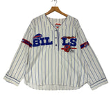 Vintage Buffalo Bills Pin Stripe Long Sleeve Henley Shirt Large
