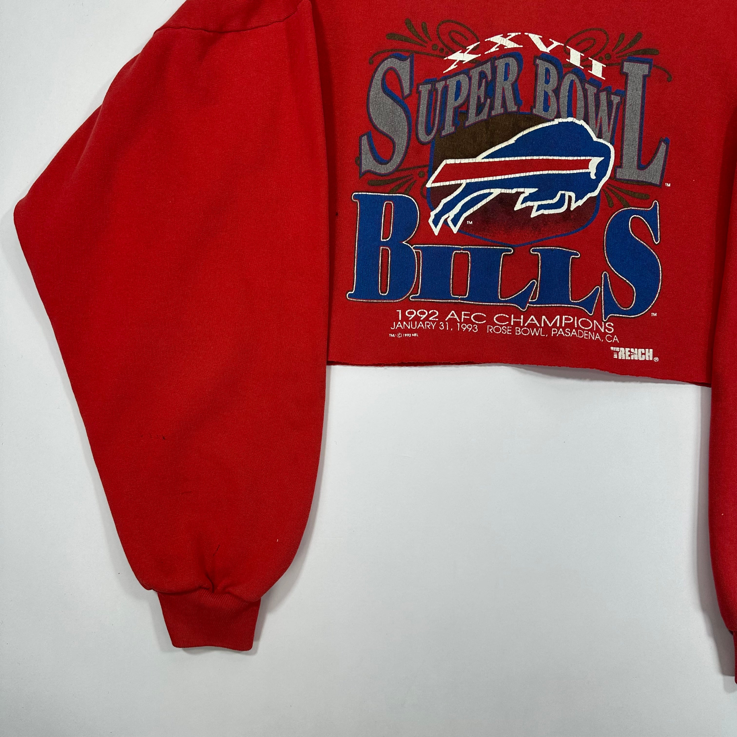 Vintage Buffalo Bills Cropped Crewneck Sweatshirt XL