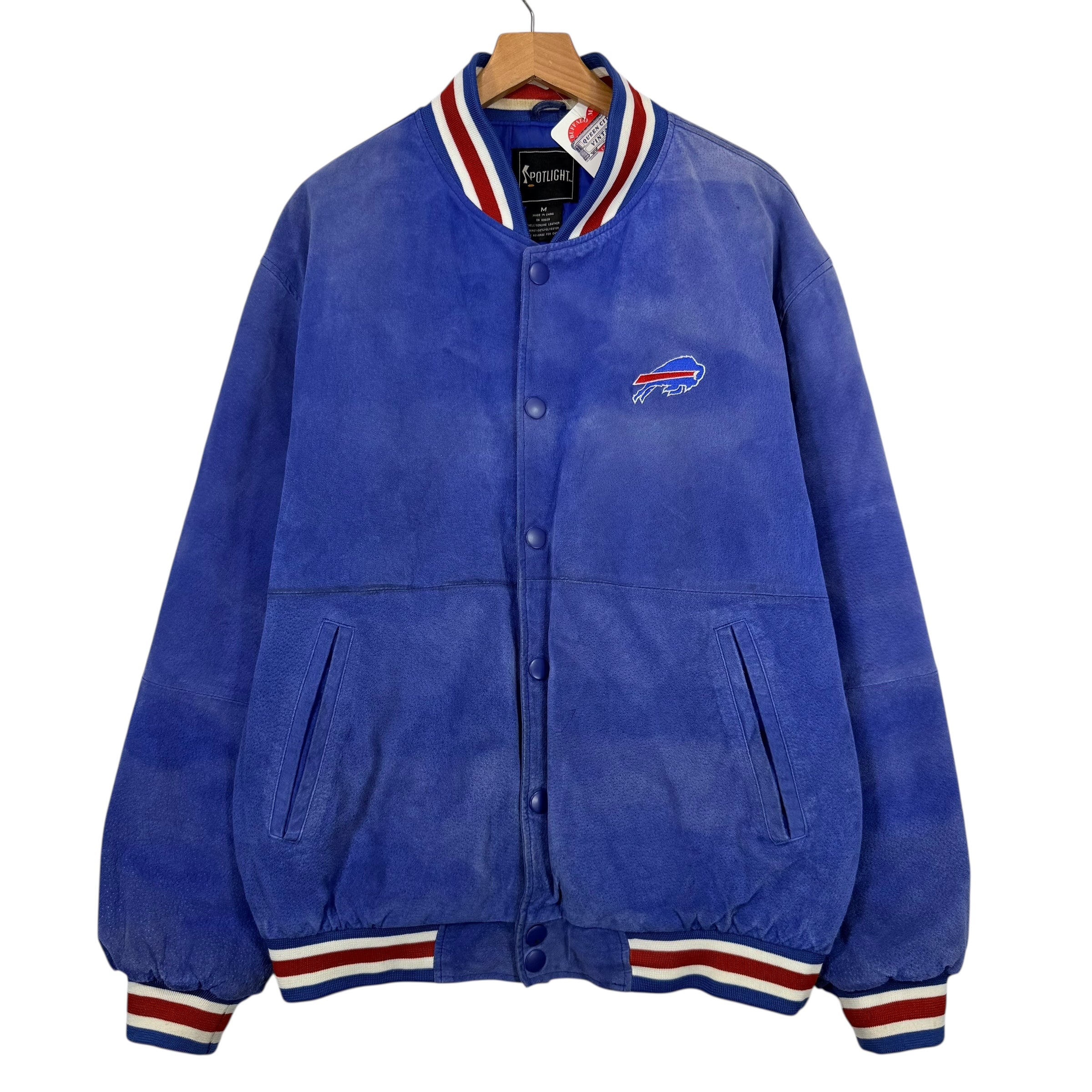 Vintage Buffalo Bills Button Up Suede Jacket Medium