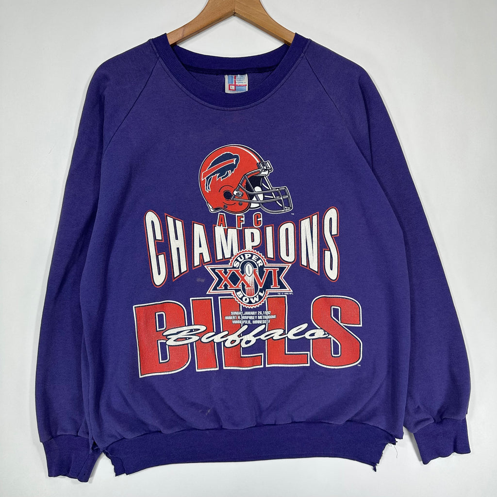 Vintage Buffalo Bills 1991 AFC Champs Purple Crewneck Sweatshirt Medium