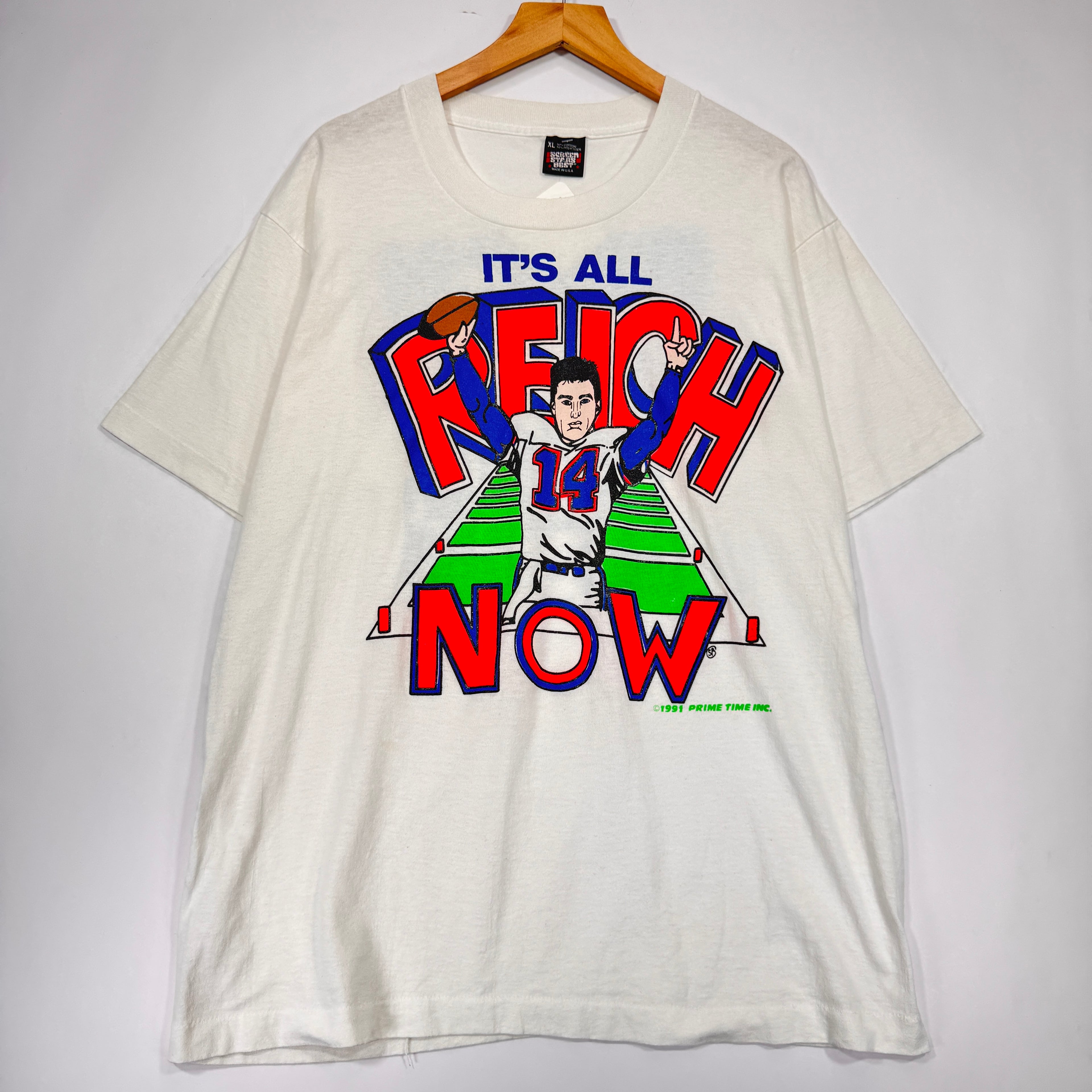 Vintage Buffalo Bills Frank Reich Cartoon Shirt XL