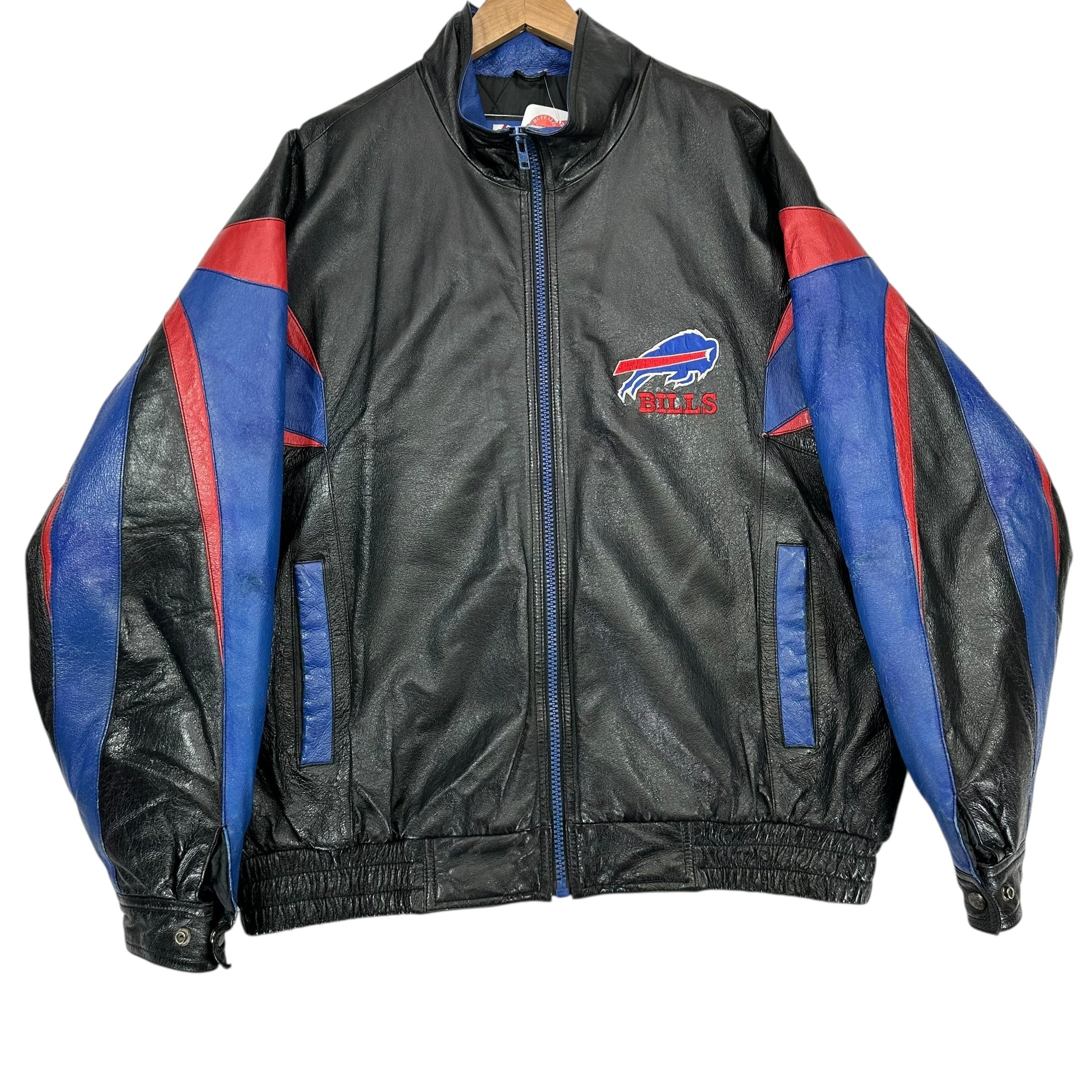 Vintage Buffalo Bills Leather Bomber Jacket XL