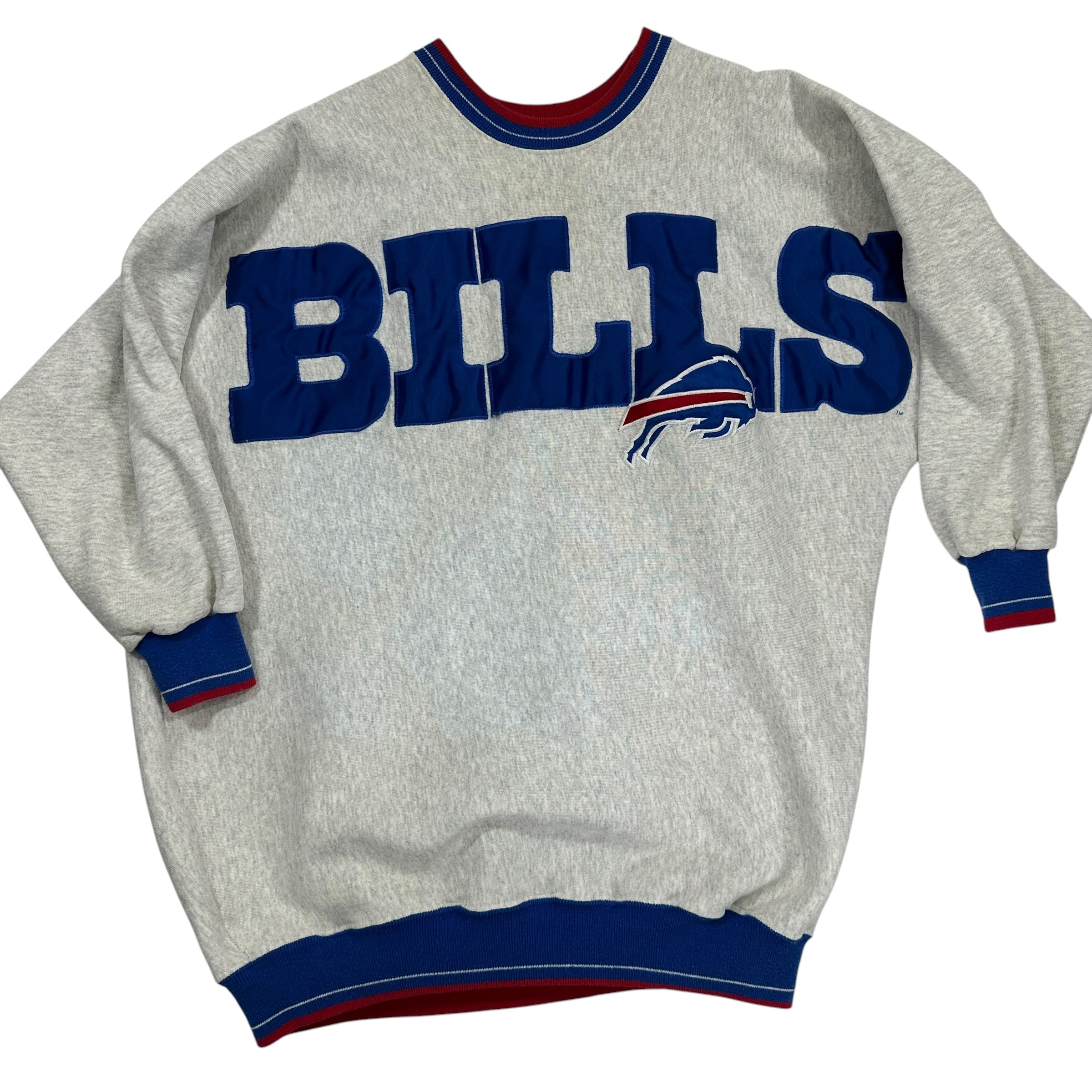Vintage Buffalo Bills Embroidered Spellout Heavy Sweatshirt XXL