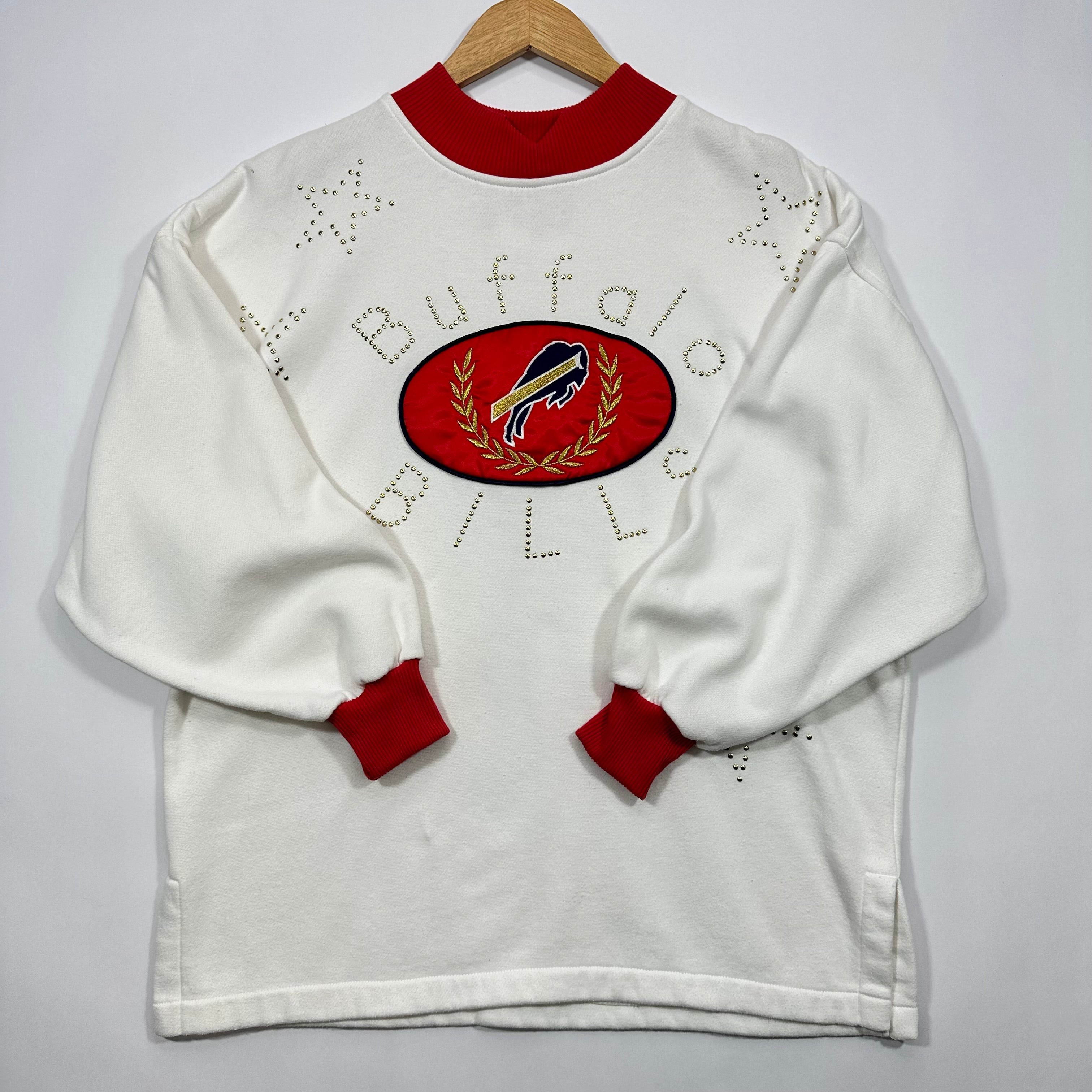 Vintage Buffalo Bills Cliff Engle Star Bedazzled Crewneck Sweatshirt Large