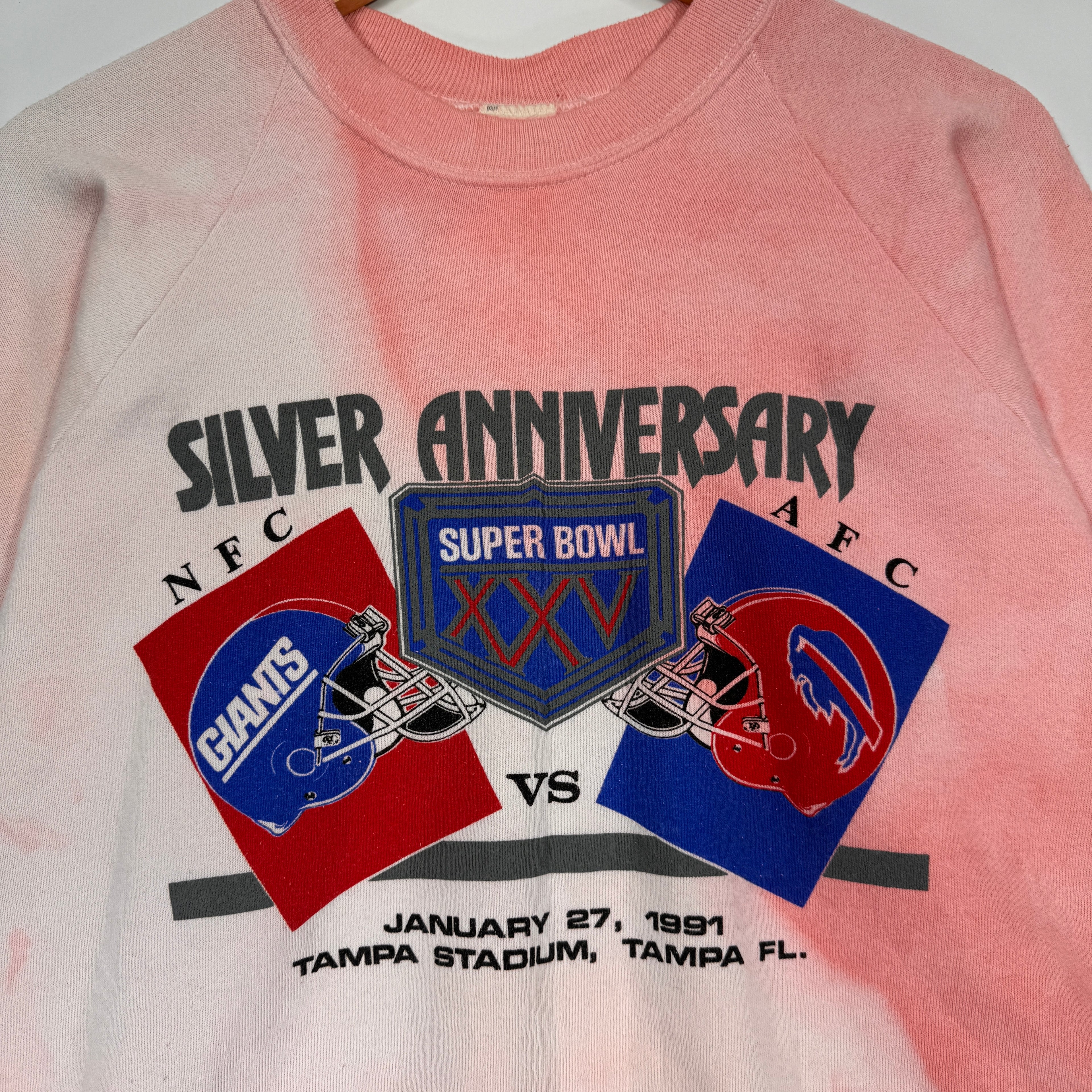 Vintage Buffalo Bills Overdyed 1991 Super Bowl Crewneck Sweatshirt XL