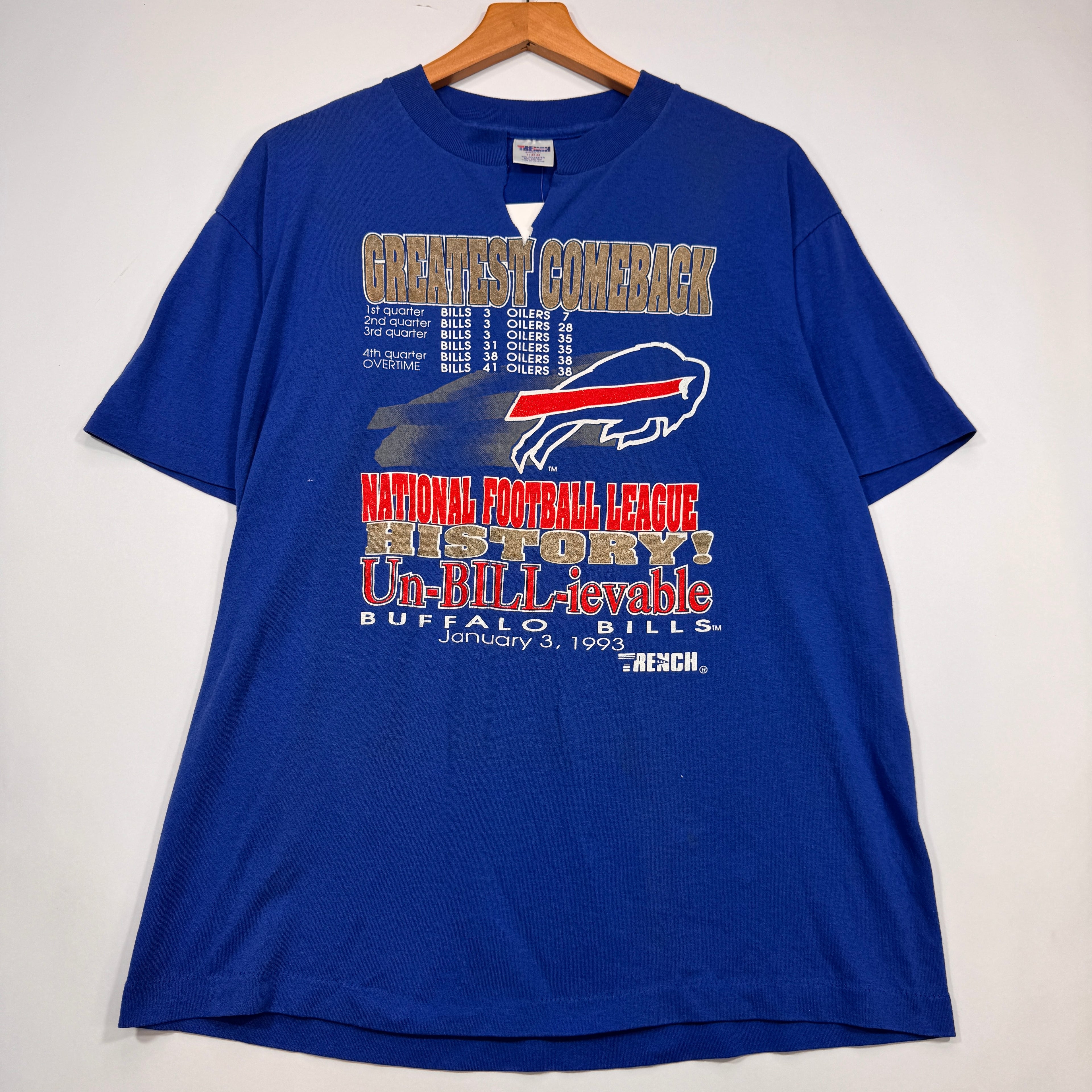 Vintage Buffalo Bills 1993 Greatest Comeback Shirt Large