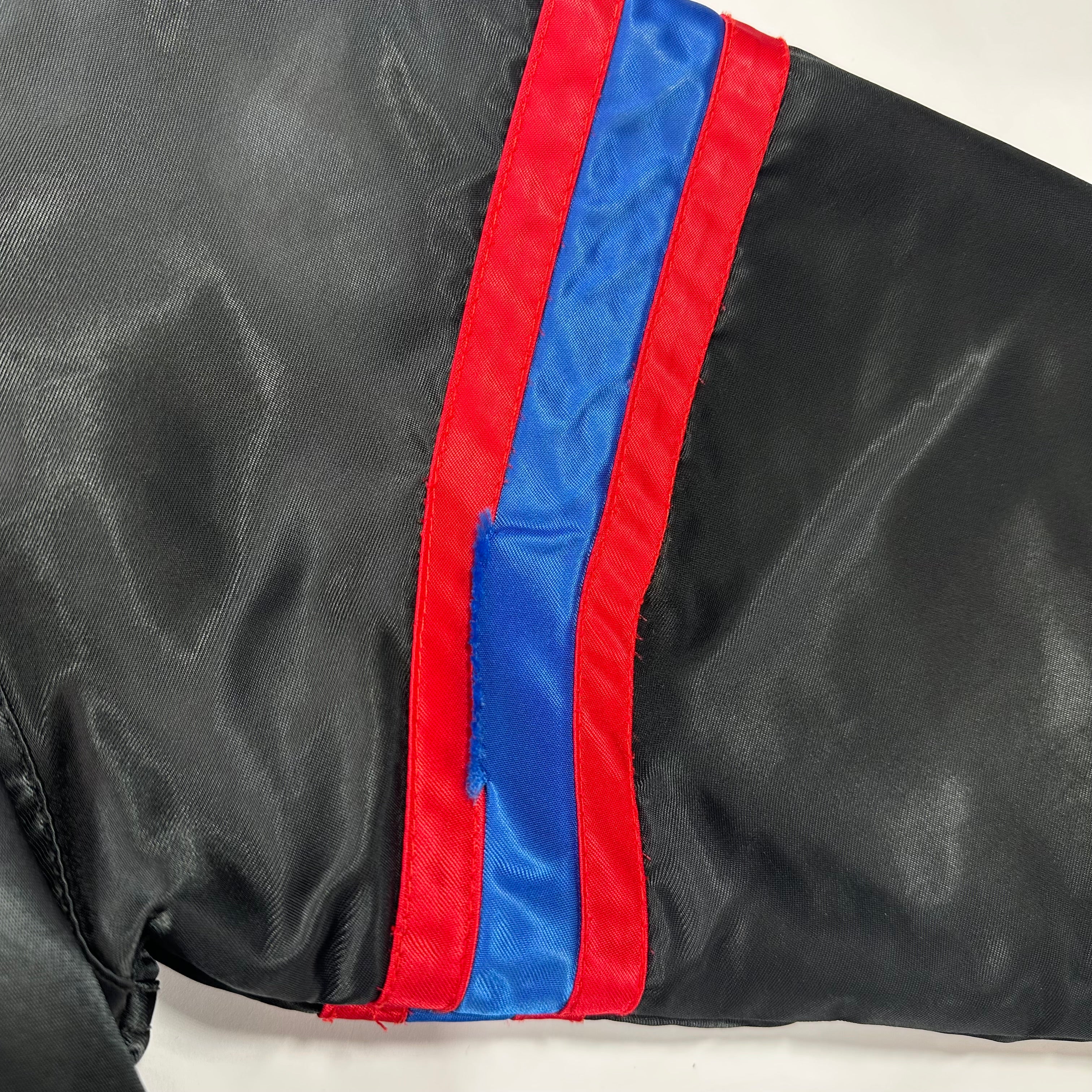 Vintage Buffalo Bills Starter Satin Black Bomber Jacket Large