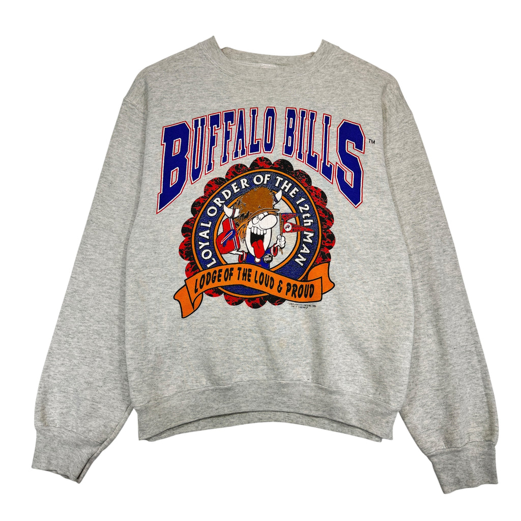 Vintage Buffalo Bills 12th Man Cartoon Crewneck Sweatshirt Medium