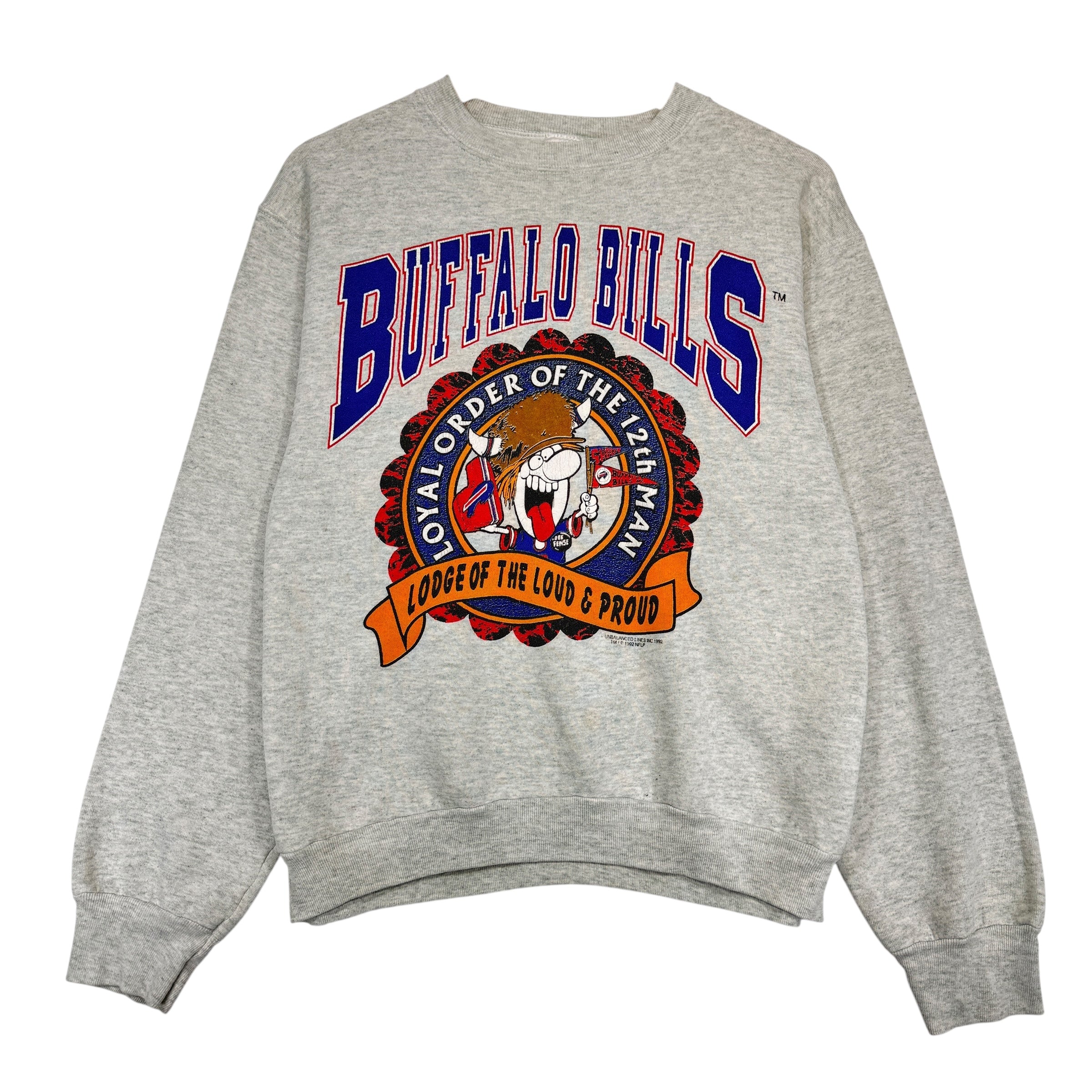 Vintage Buffalo Bills 12th Man Cartoon Crewneck Sweatshirt Medium