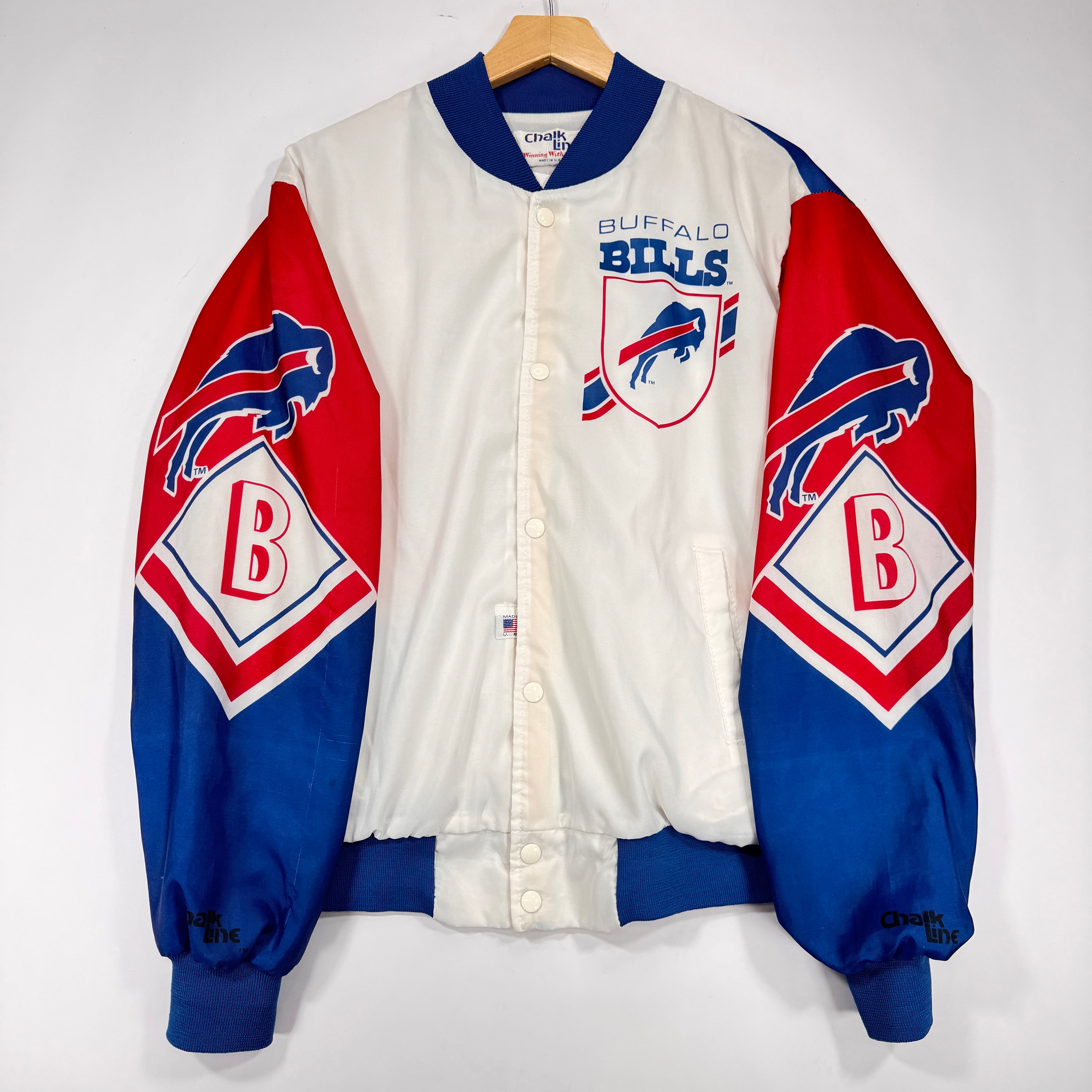 Vintage Buffalo Bills Chalk Line Fanamation Satin Jacket Large