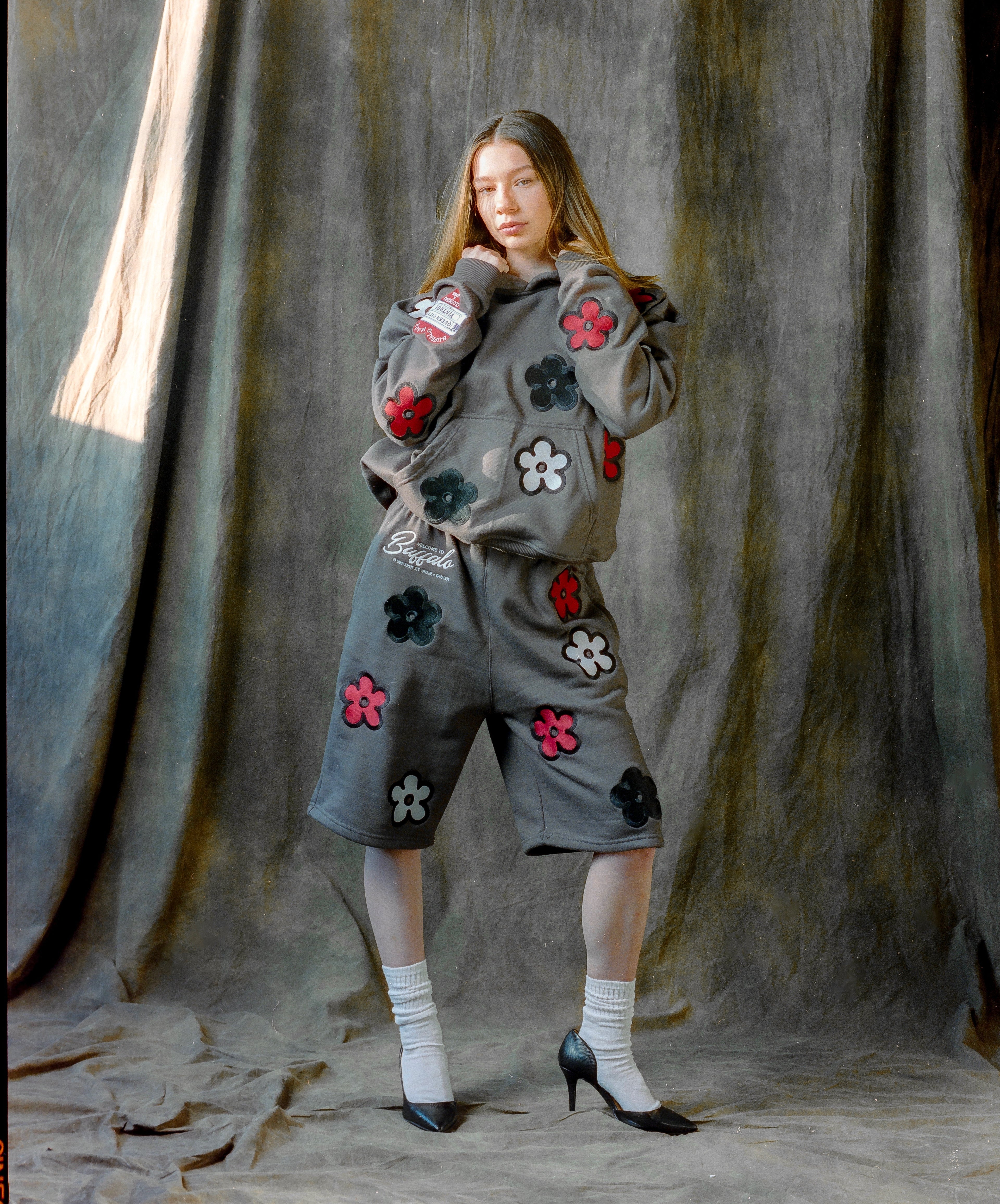 QCV Exclusive x KP MADE ME “WELCOME TO BUFFALO” Buffalo Sabres Colorway Embroidered Sweat Shorts