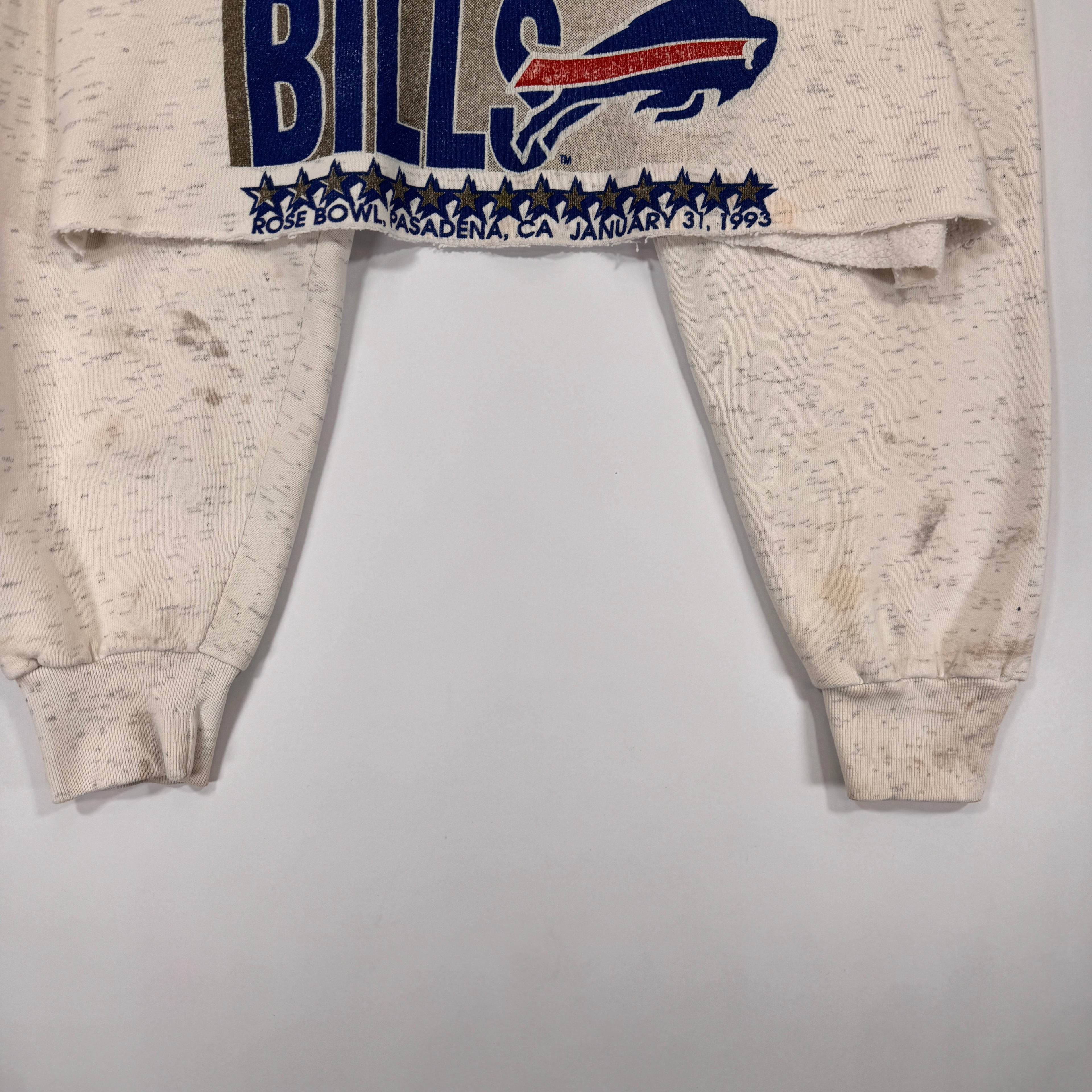 Vintage Buffalo Bills 1992 AFC Champions Cropped Crewneck Sweatshirt Large