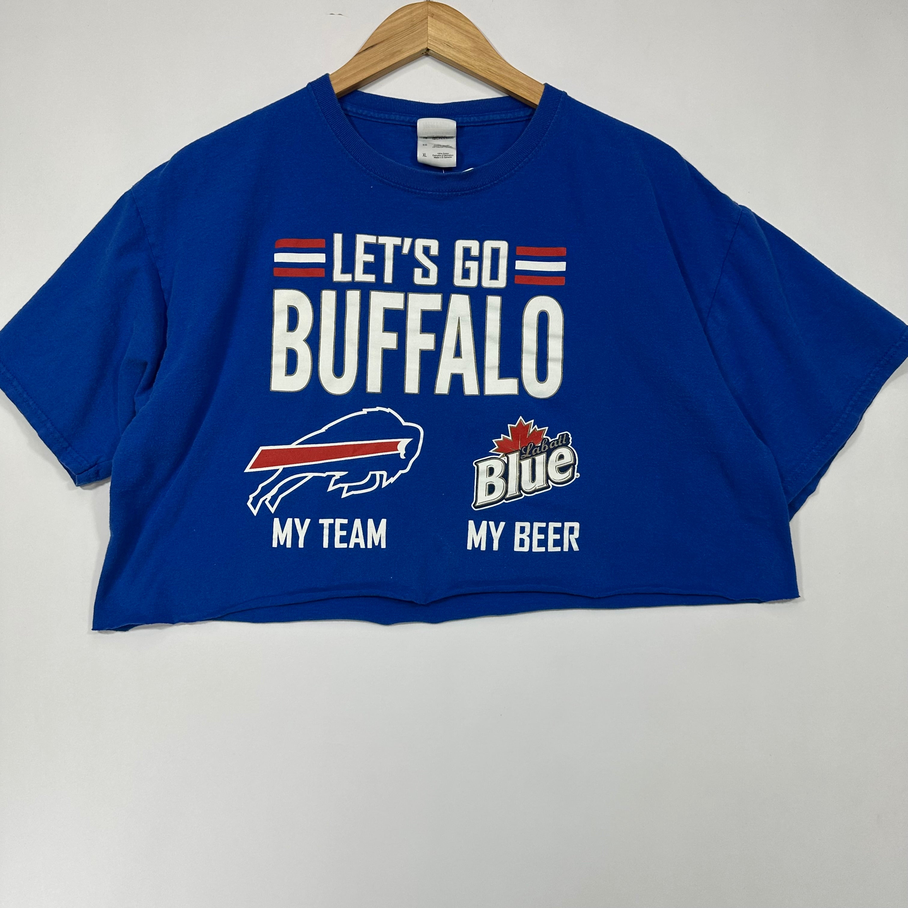 Buffalo Bills Labatt Blue Cropped Shirt XL