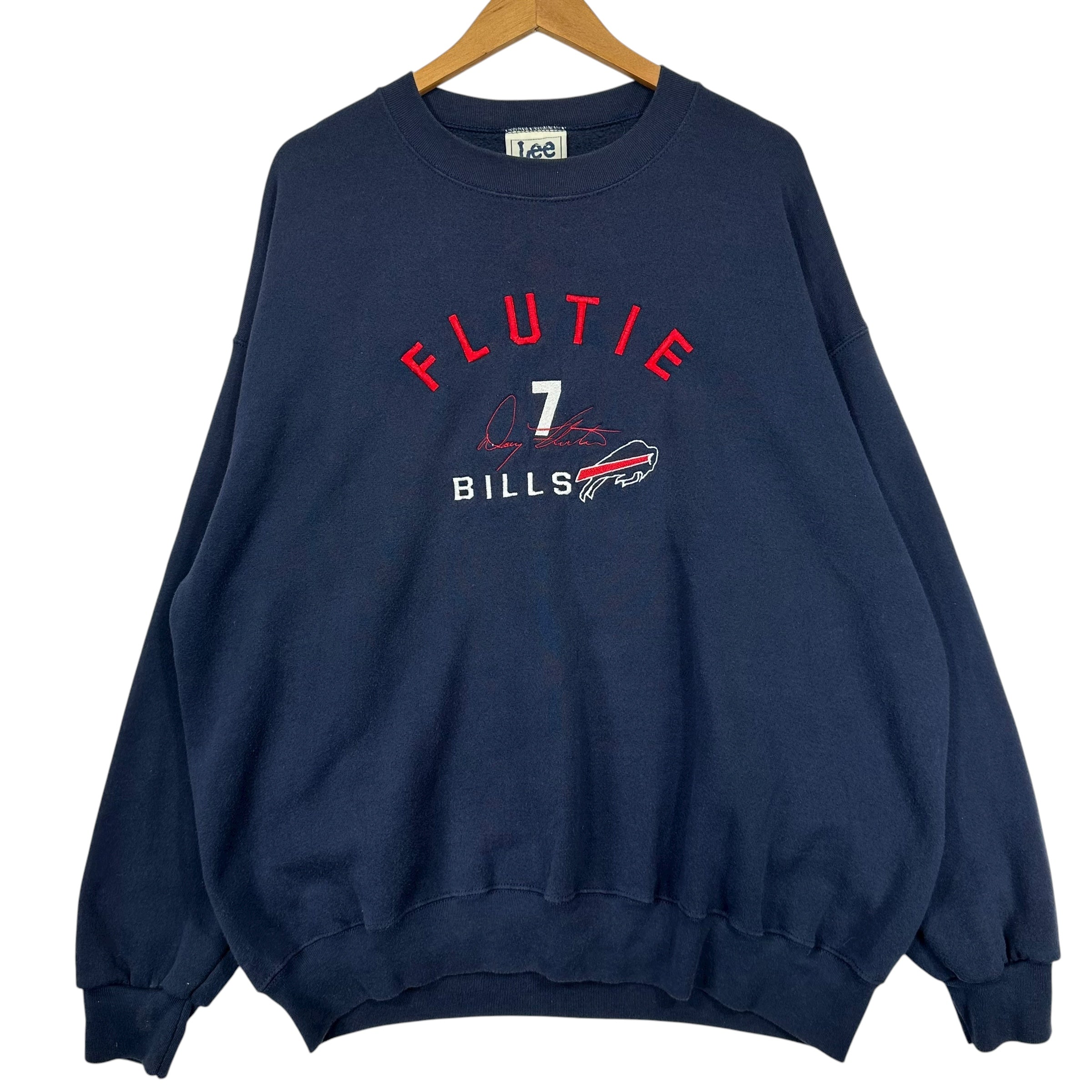Vintage Buffalo Bills Doug Flutie Embroidered Crewneck Sweatshirt XL
