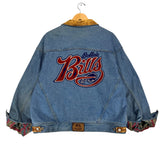 Vintage Buffalo Bills Aztec Lined Denim Jacket Large
