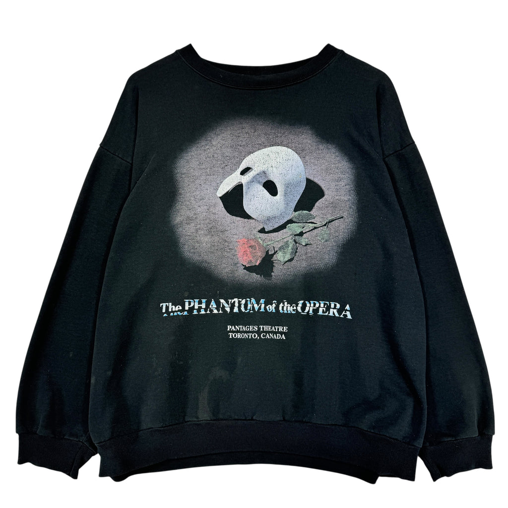 Vintage Thrashed Phantom of the Opera Crewneck Sweatshirt Large