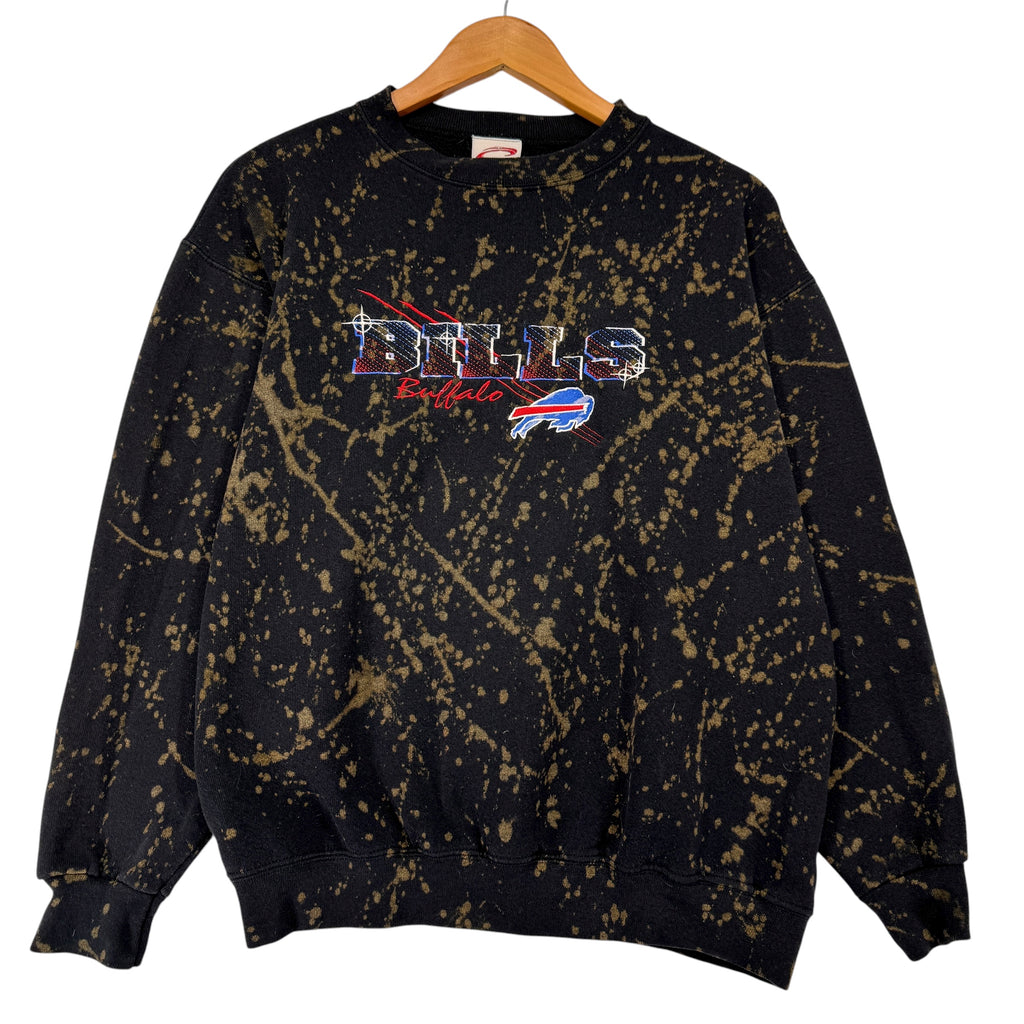 Vintage Buffalo Bills Bleach Dyed Crewneck Sweatshirt Small