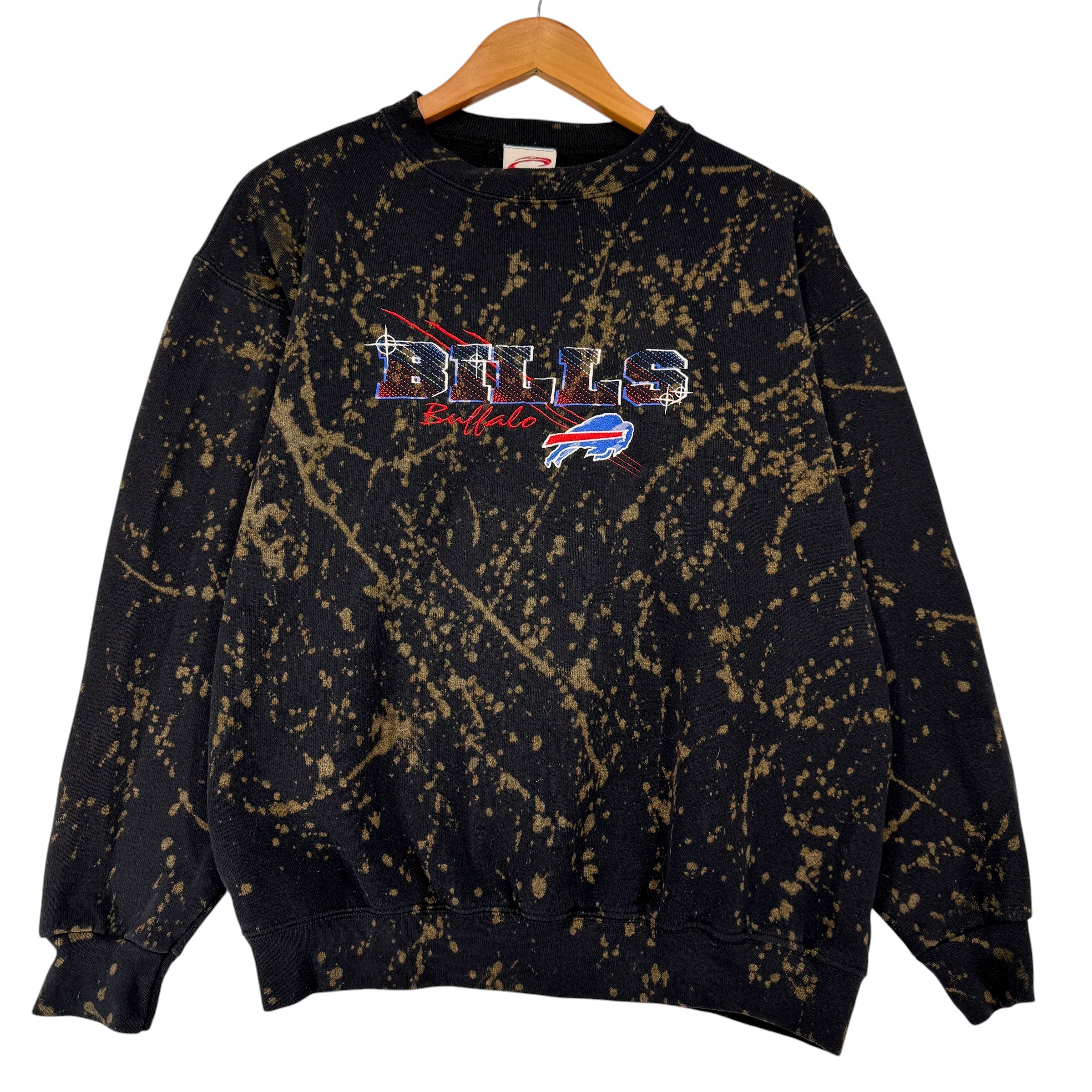 Vintage Buffalo Bills Bleach Dyed Crewneck Sweatshirt Small