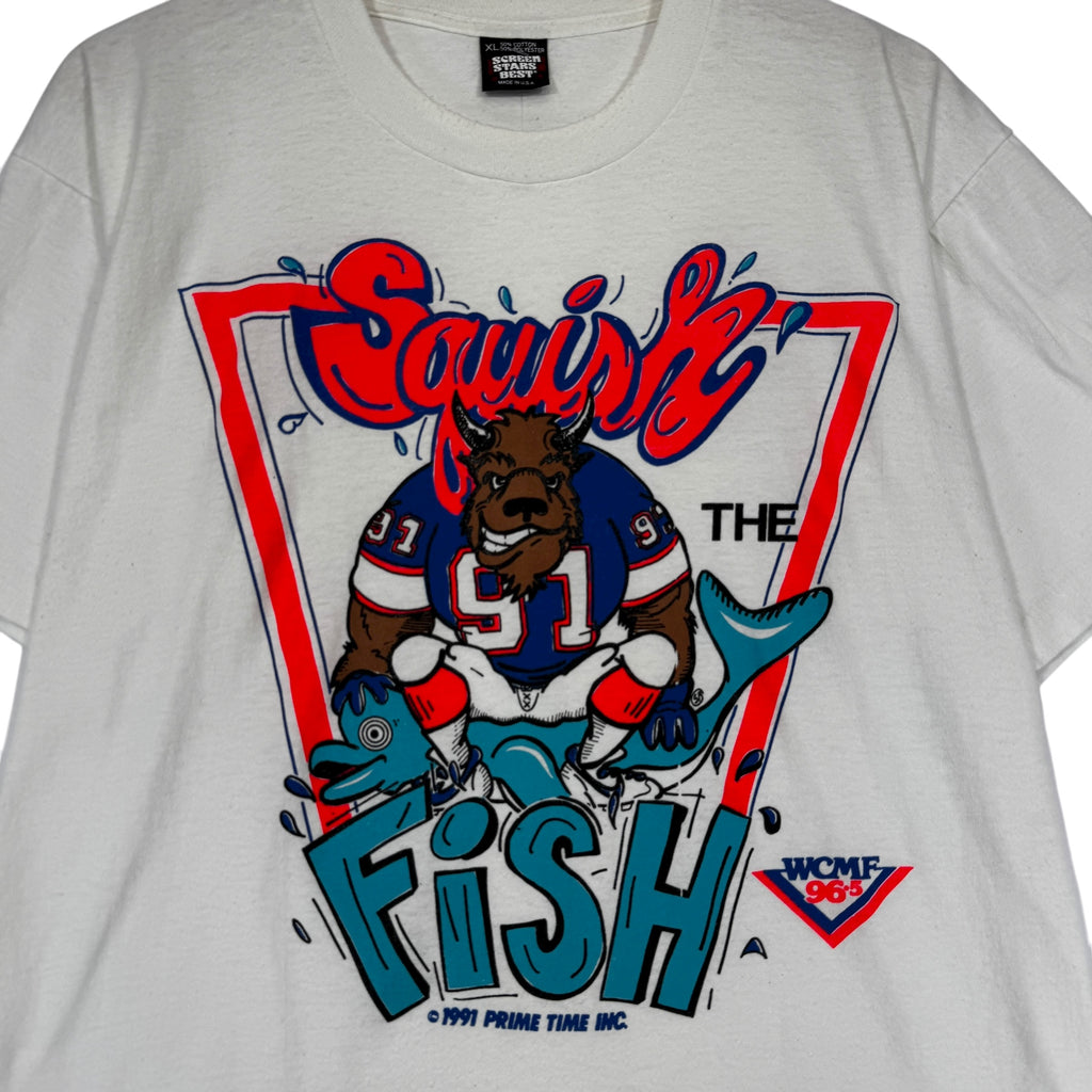Vintage Buffalo Bills Squish the Fish Cartoon Shirt XL