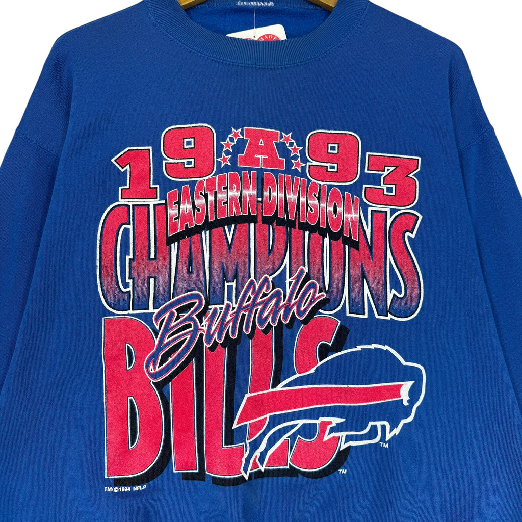 Vintage Buffalo Bills 1993 AFC East Champions Crewneck Sweatshirt Large