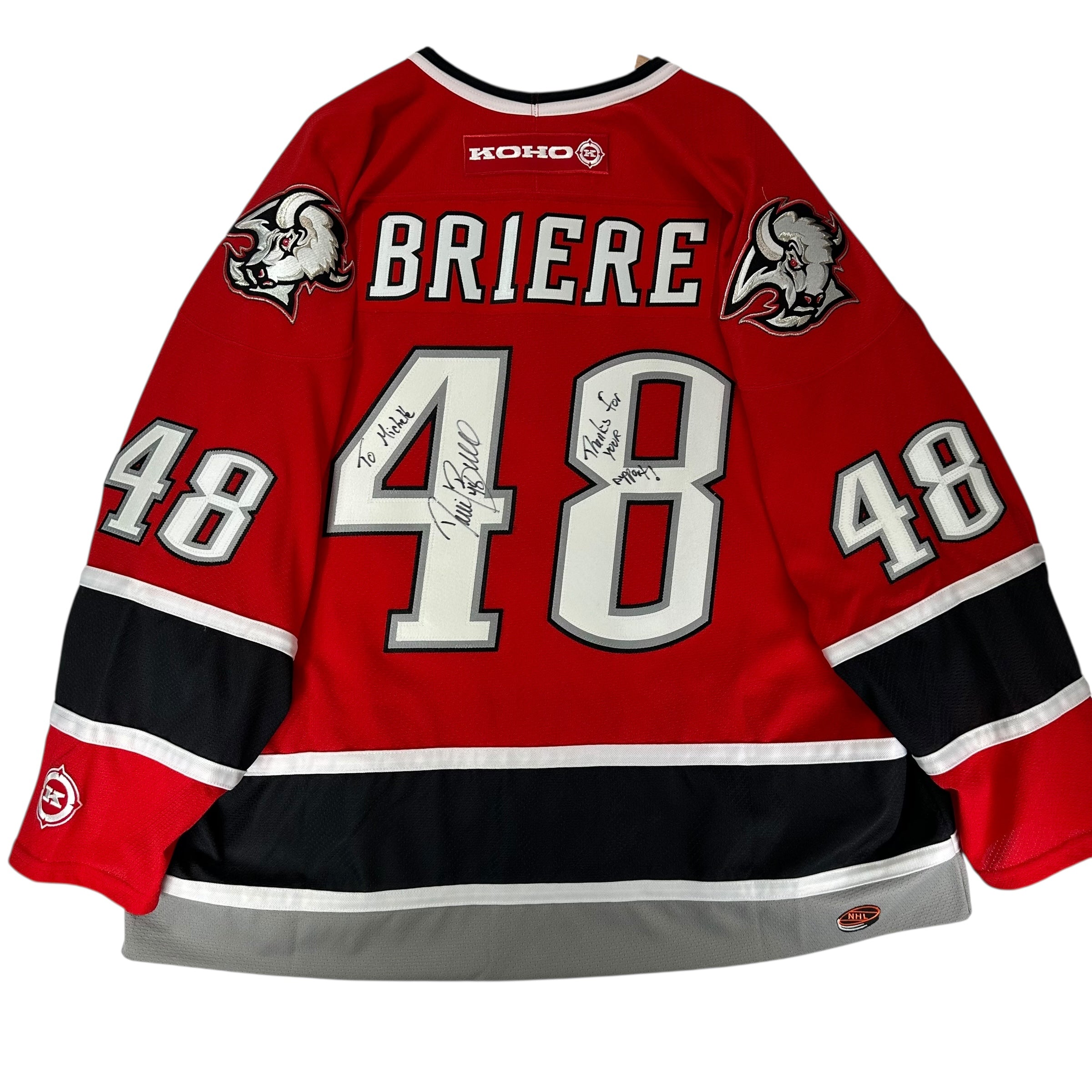 Vintage Buffalo Sabres Daniel Briere Signed Alternate Jersey Shirt XXL