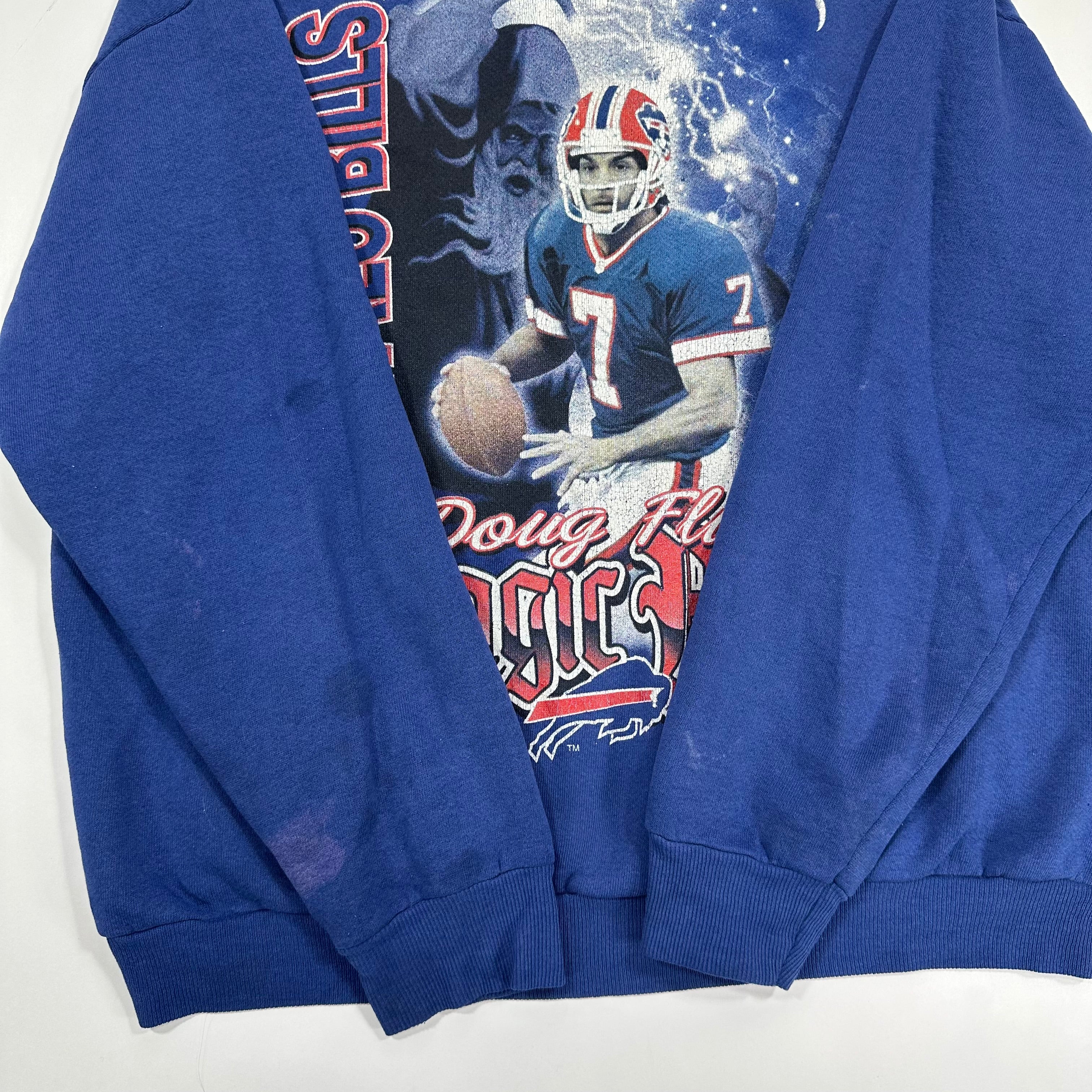 Vintage Buffalo Bills Doug Flutie Crewneck Sweatshirt Large