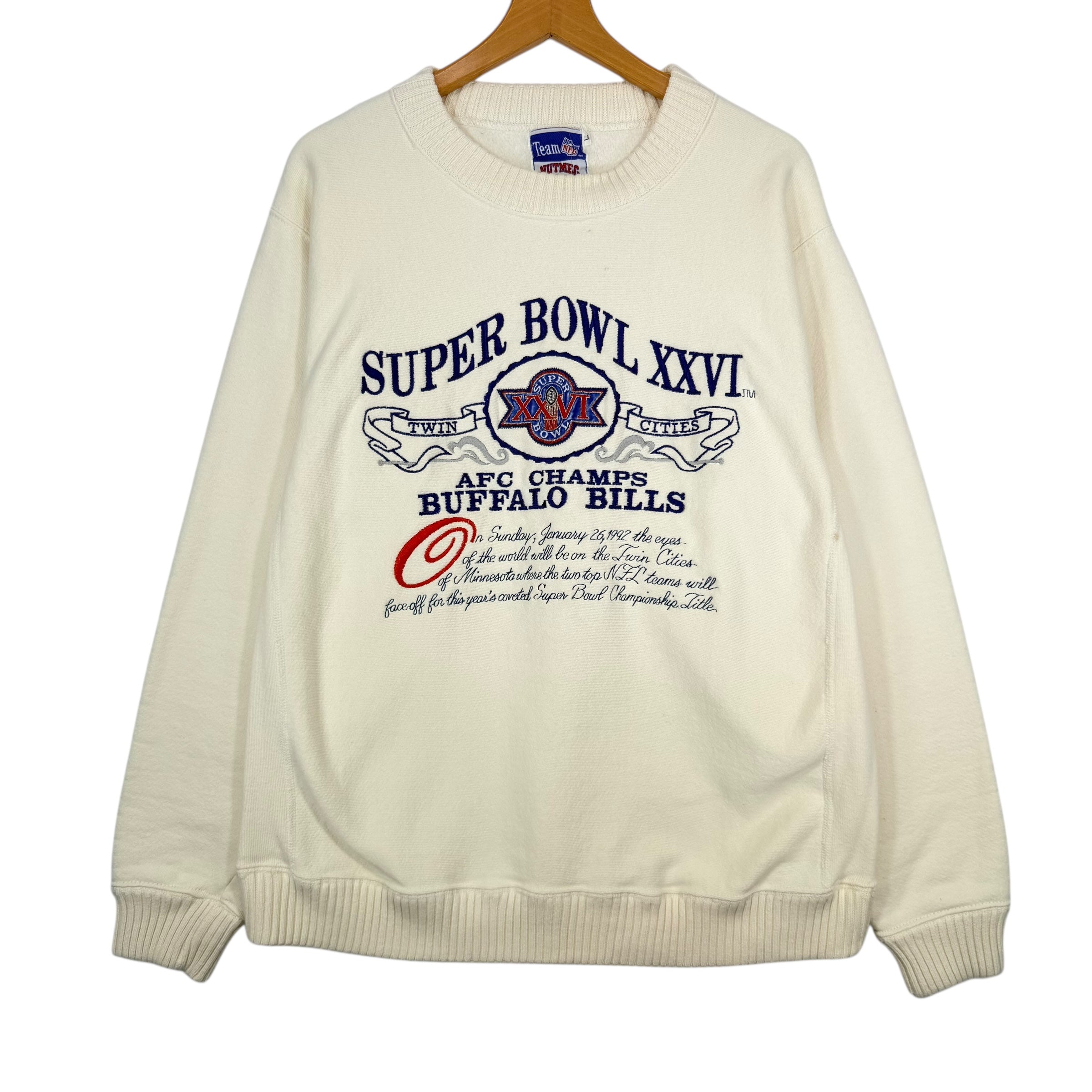 Vintage Buffalo Bills Super Bowl XXVI Crewneck Sweatshirt Large