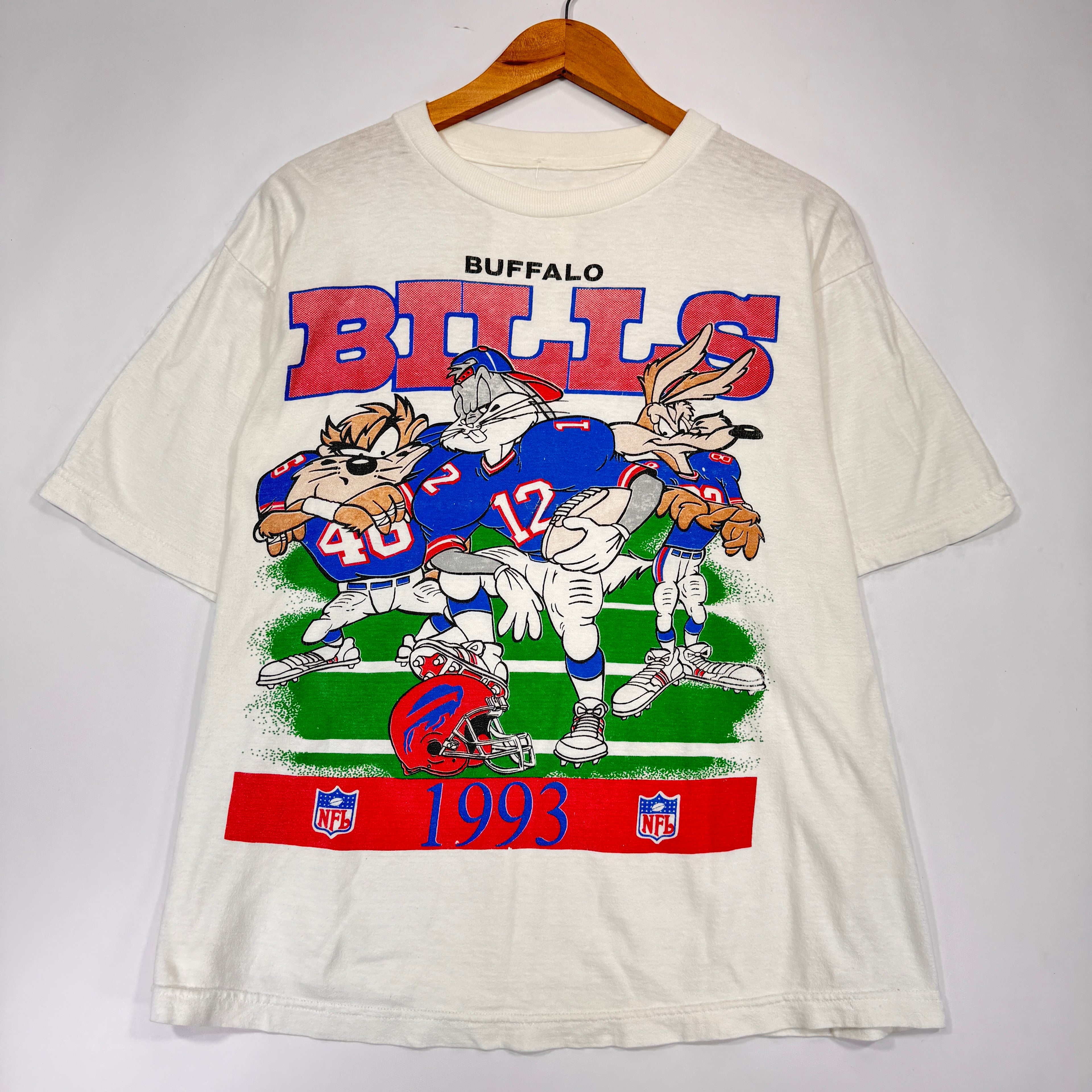 Vintage Buffalo Bills 1993 Looney Tunes Cartoon Shirt Large