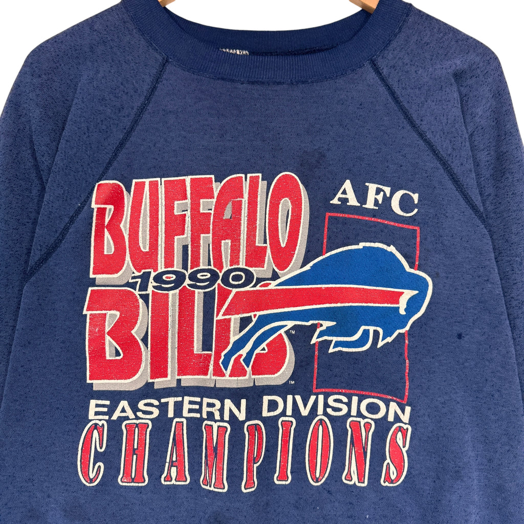 Vintage Buffalo Bills Thrashed 1990 AFC East Champions Crewneck Sweatshirt Large