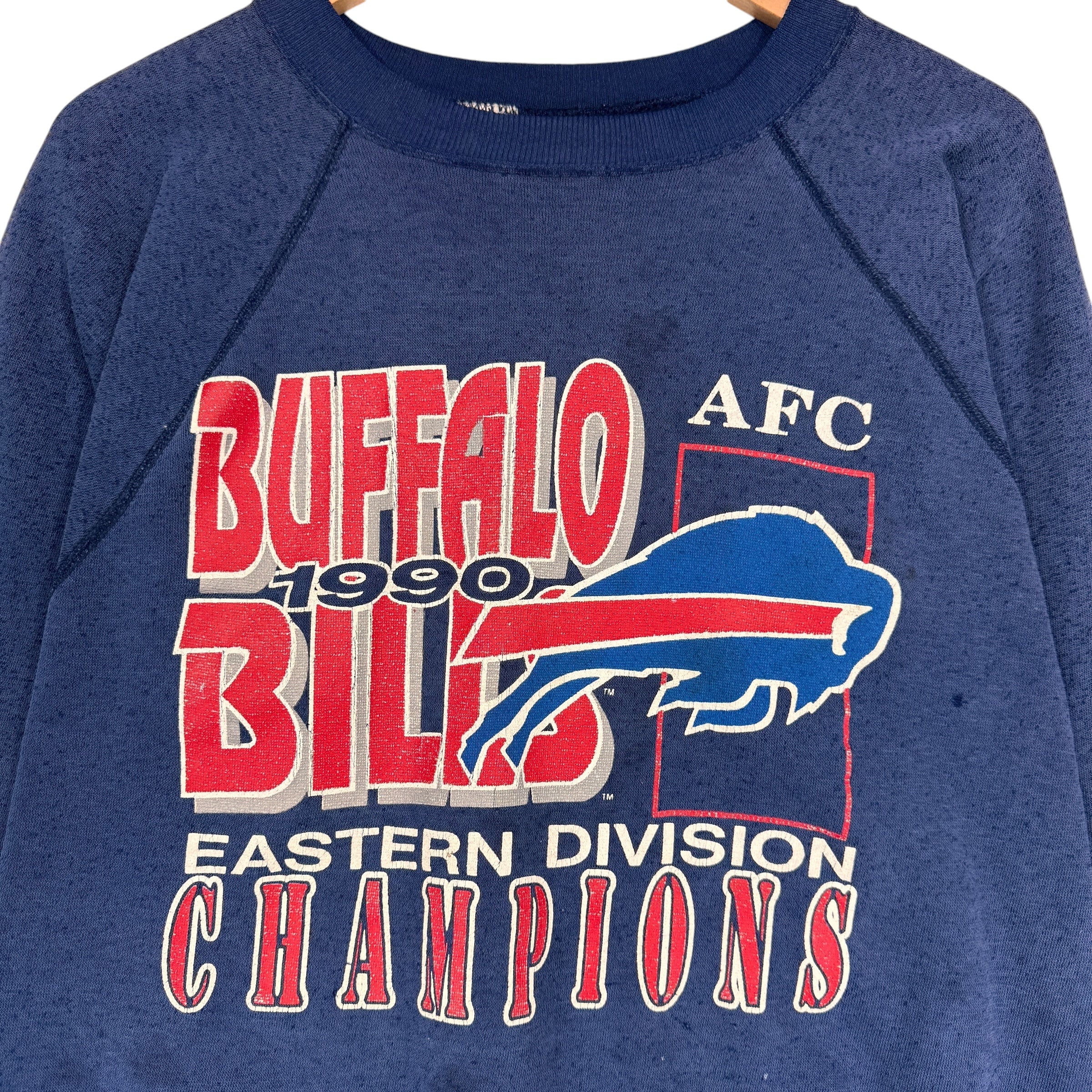 Vintage Buffalo Bills Thrashed 1990 AFC East Champions Crewneck Sweatshirt Large