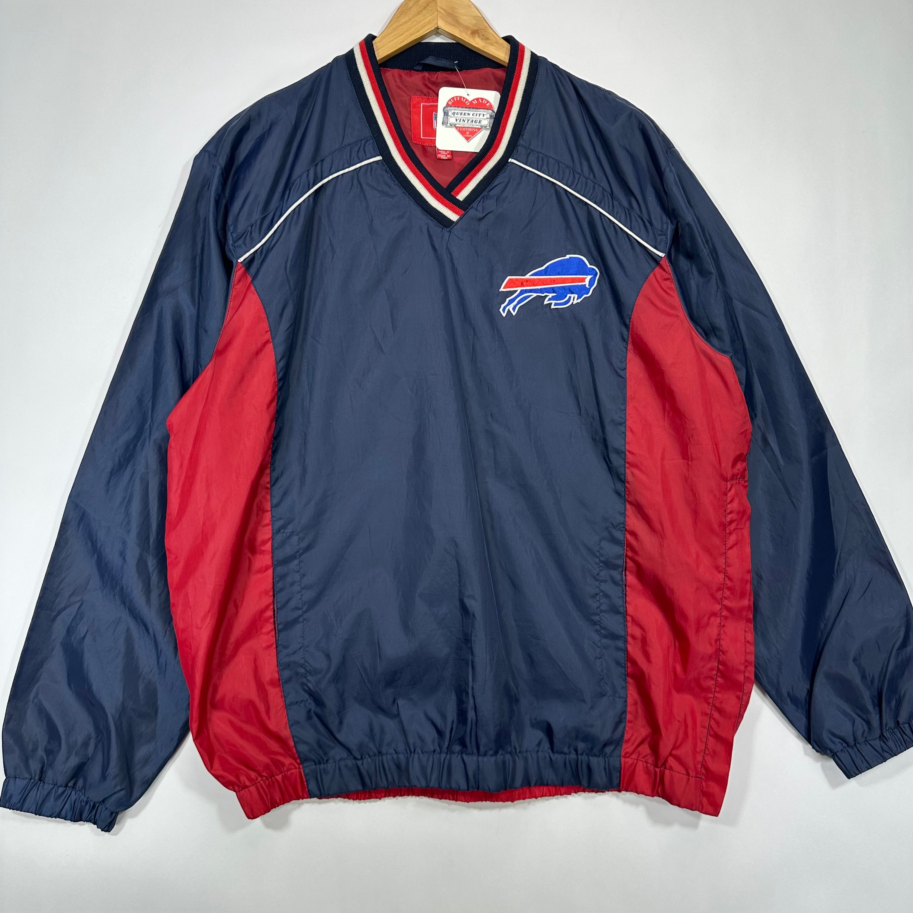 Vintage Buffalo Bills Pullover Windbreaker Jacket Large
