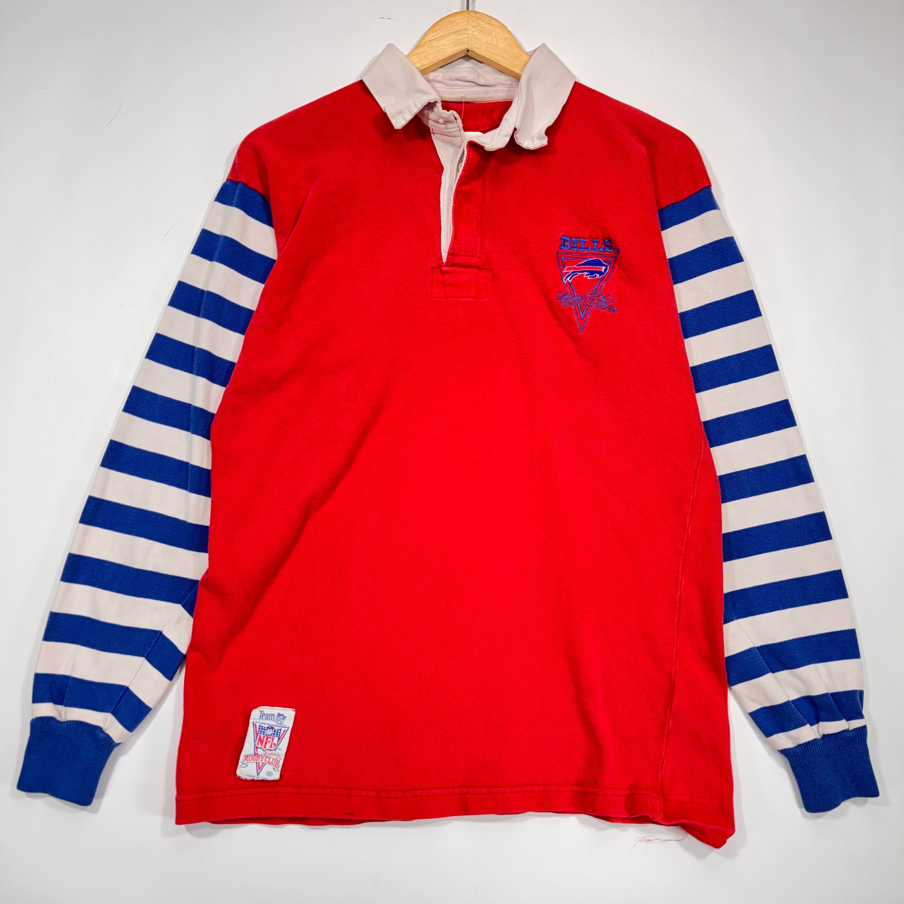 Vintage Buffalo Bills Long Sleeve Rugby Polo Shirt Large