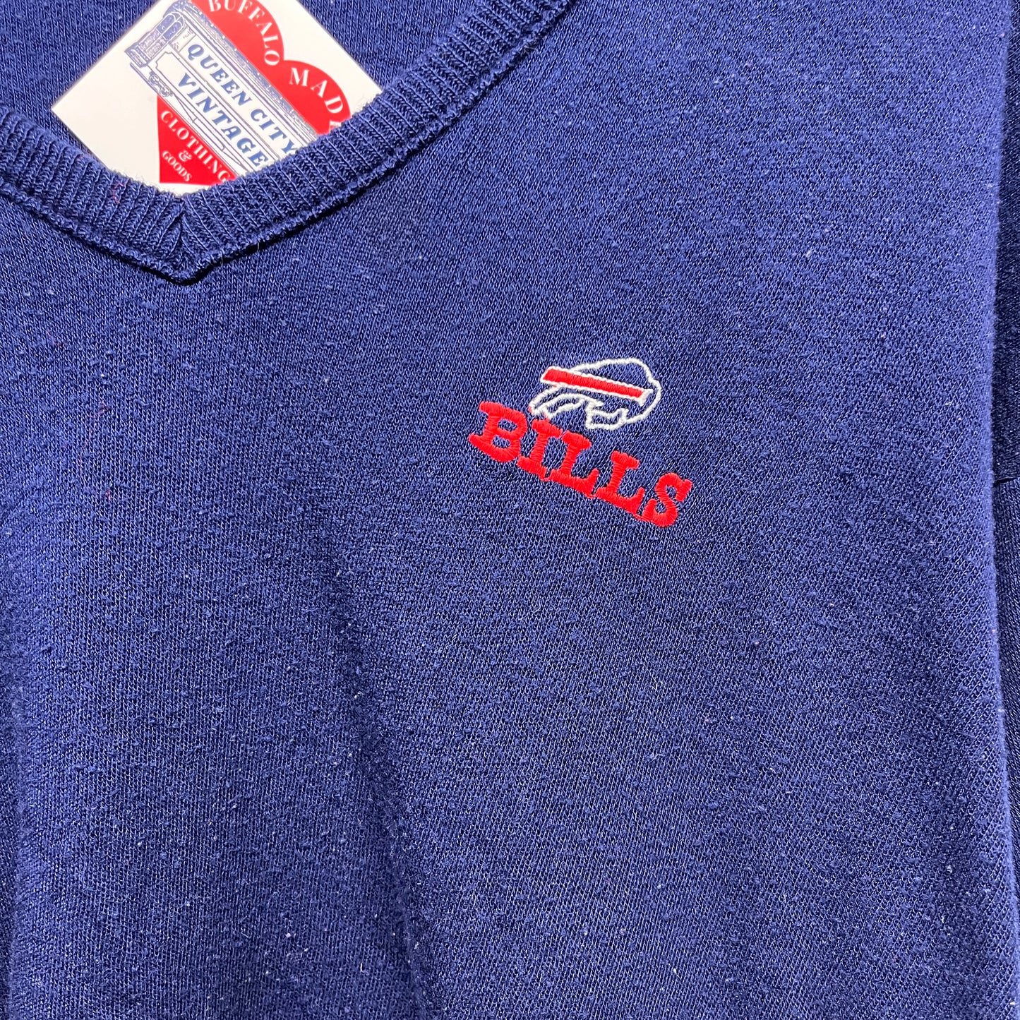 Vintage Buffalo Bills Knitted V-Neck Sweatshirt XL