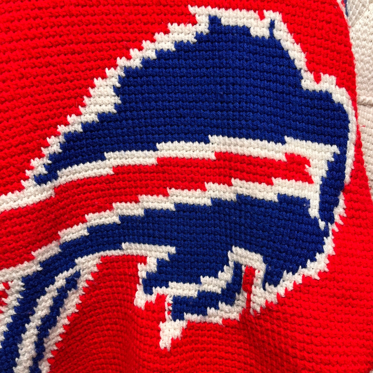 Vintage Buffalo Bills Crochet Sweater Sweatshirt Large