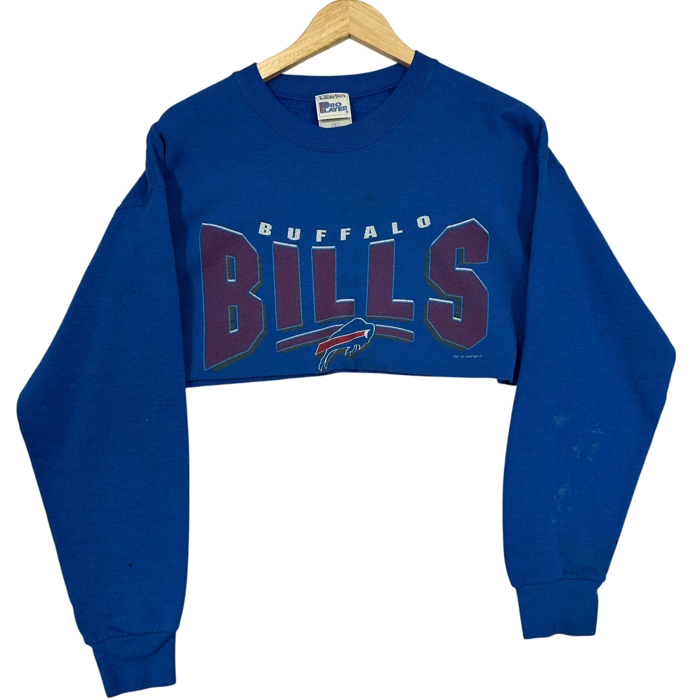 Vintage Buffalo Bills Cropped Crewneck Sweatshirt Large