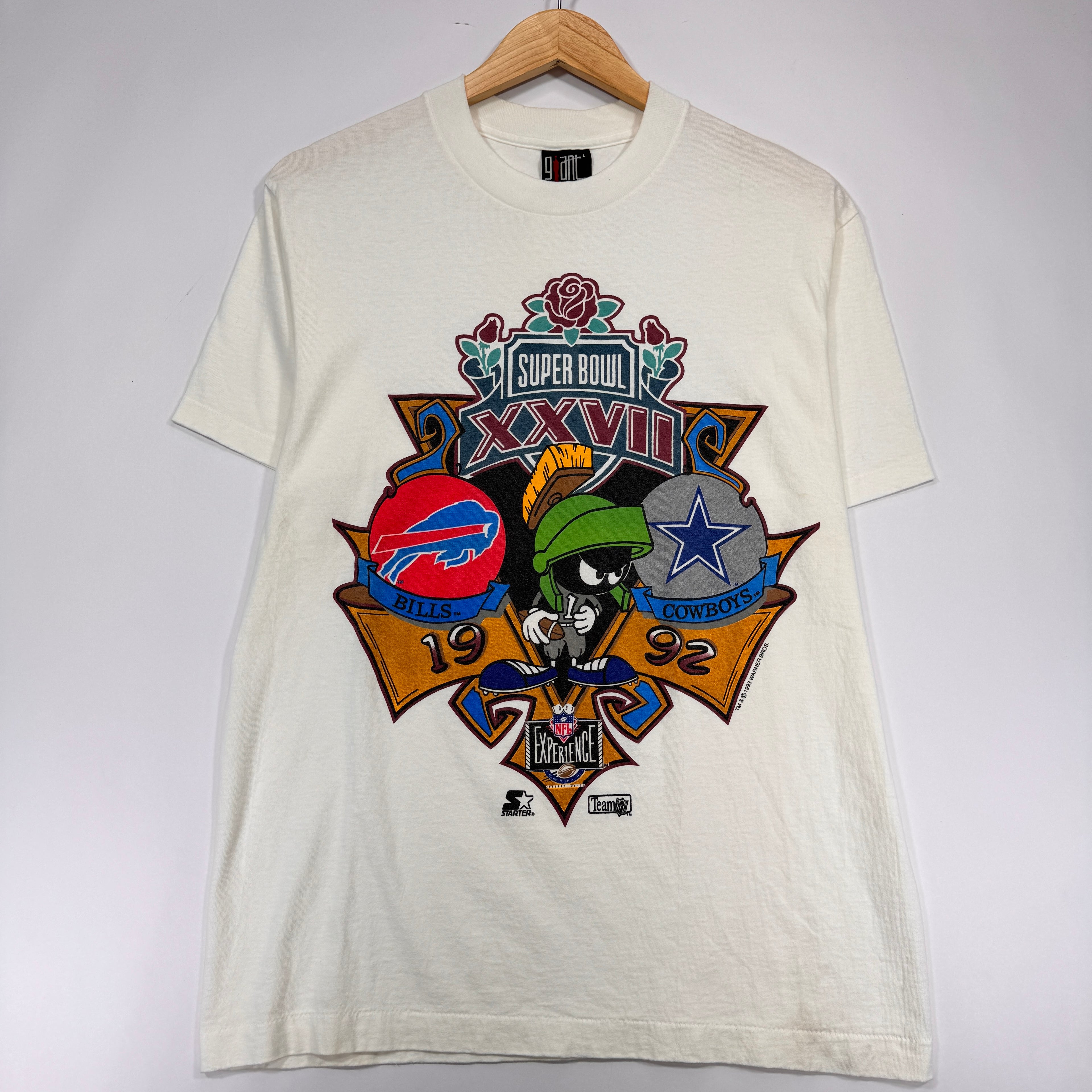 Vintage Buffalo Bills Marvin the Martian Looney Tunes Cartoon Shirt Large