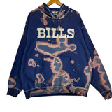 Vintage Buffalo Bills Embroidered Bleach Hoodie Sweatshirt XL