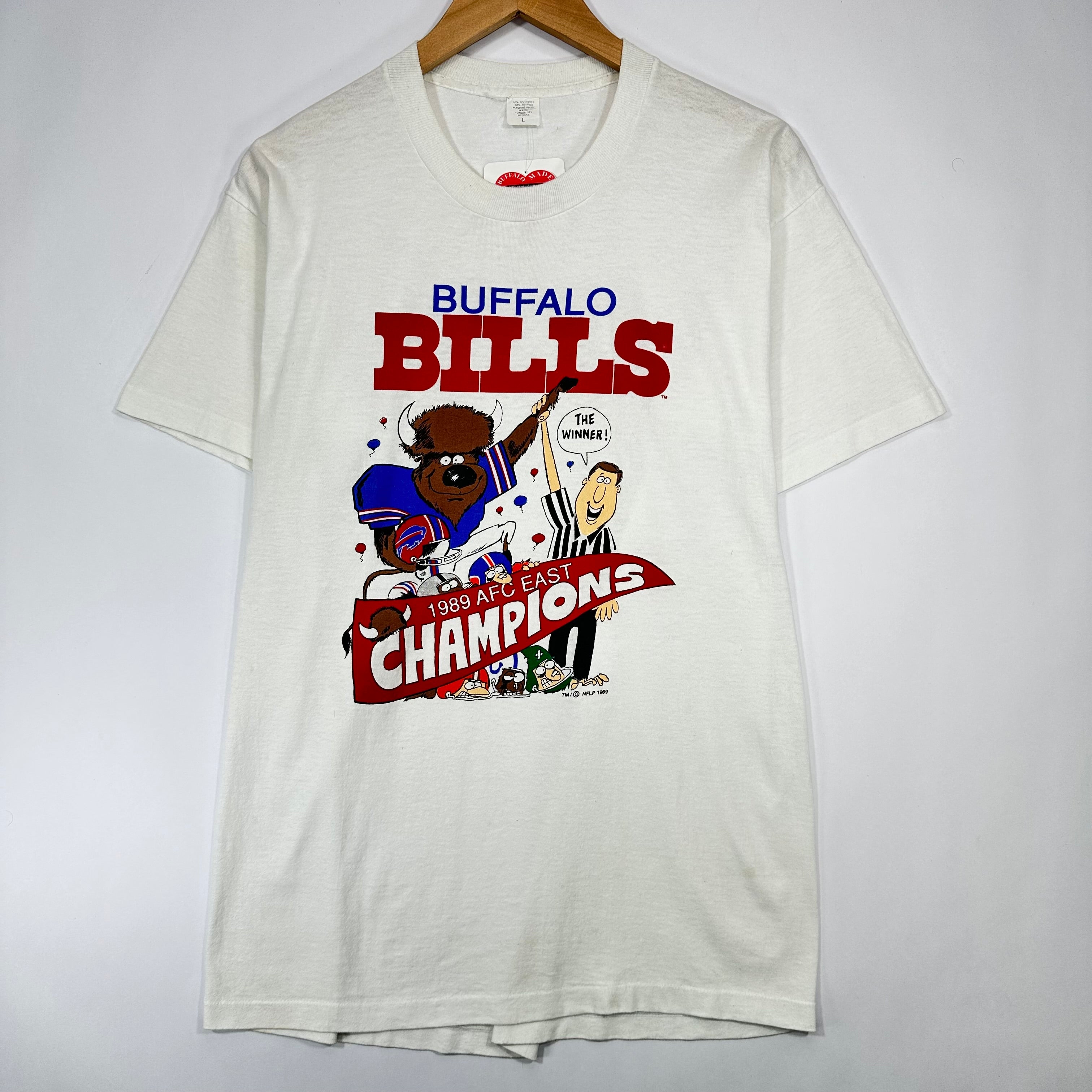 Vintage Buffalo Bills 1989 AFC East Champions Cartoon Shirt Large
